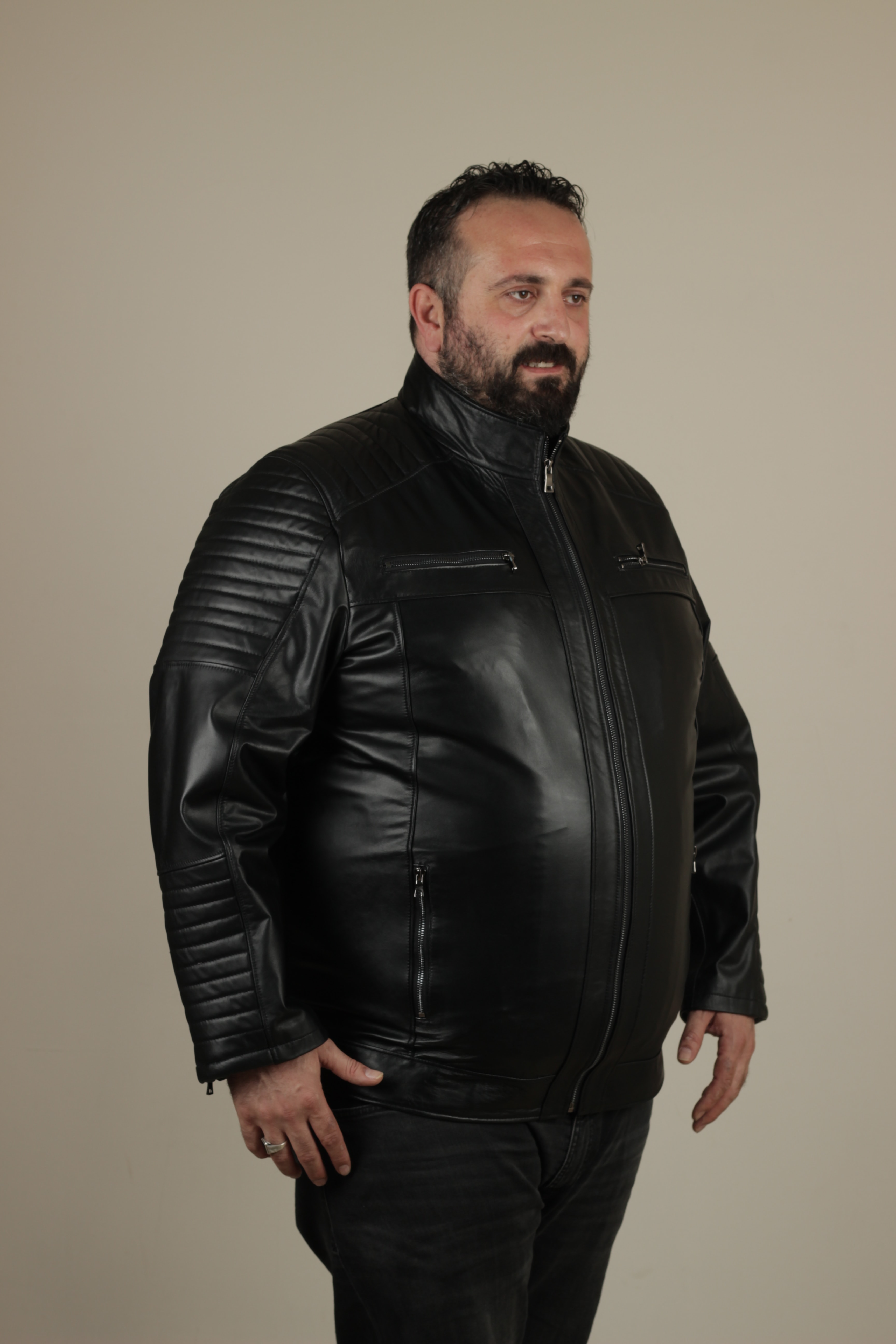 RV Martin Erkek Battal Deri Mont