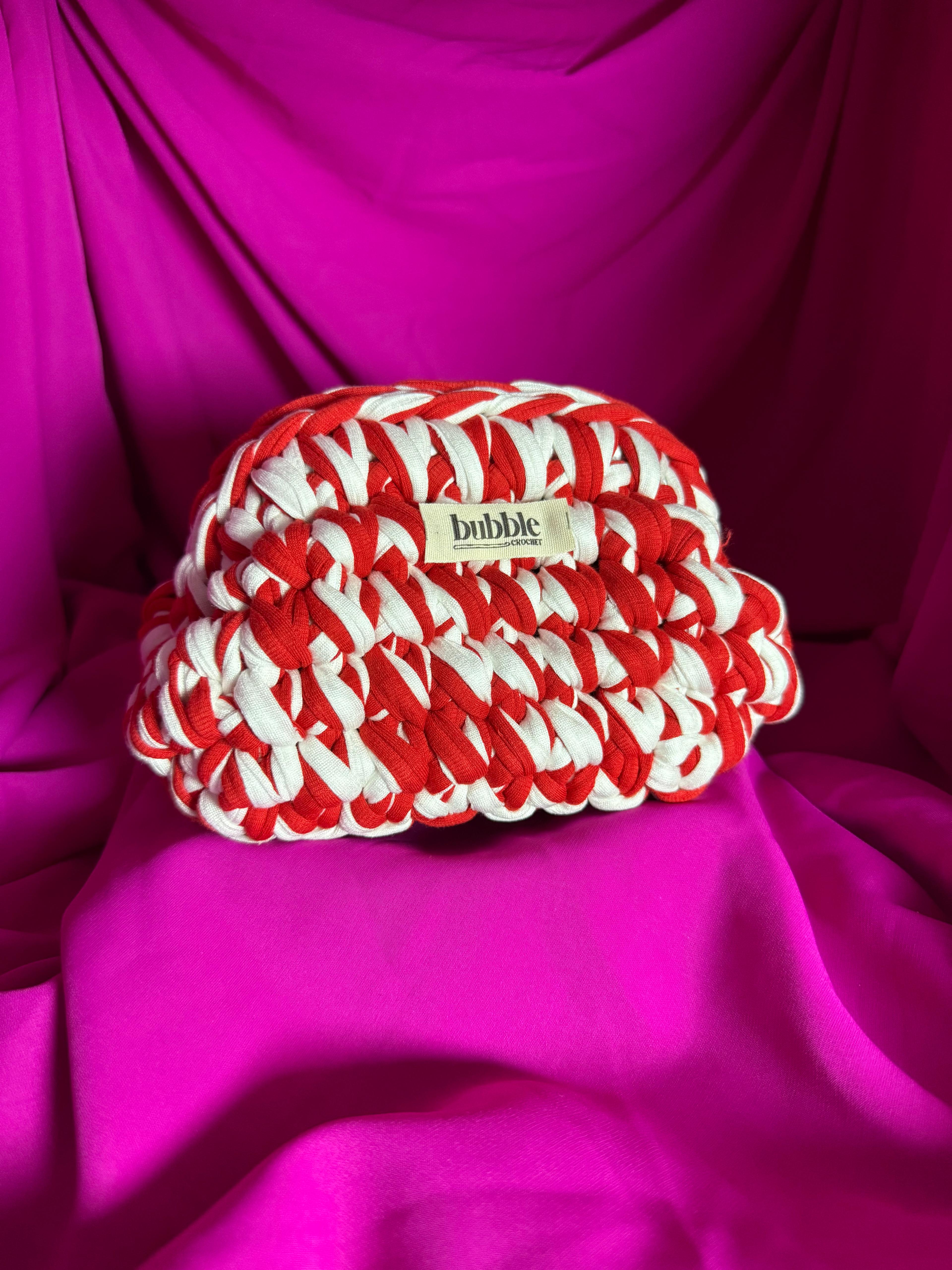 MINI Çift Renkli Makyaj Çantası/Clutch - Kırmızı-Beyaz