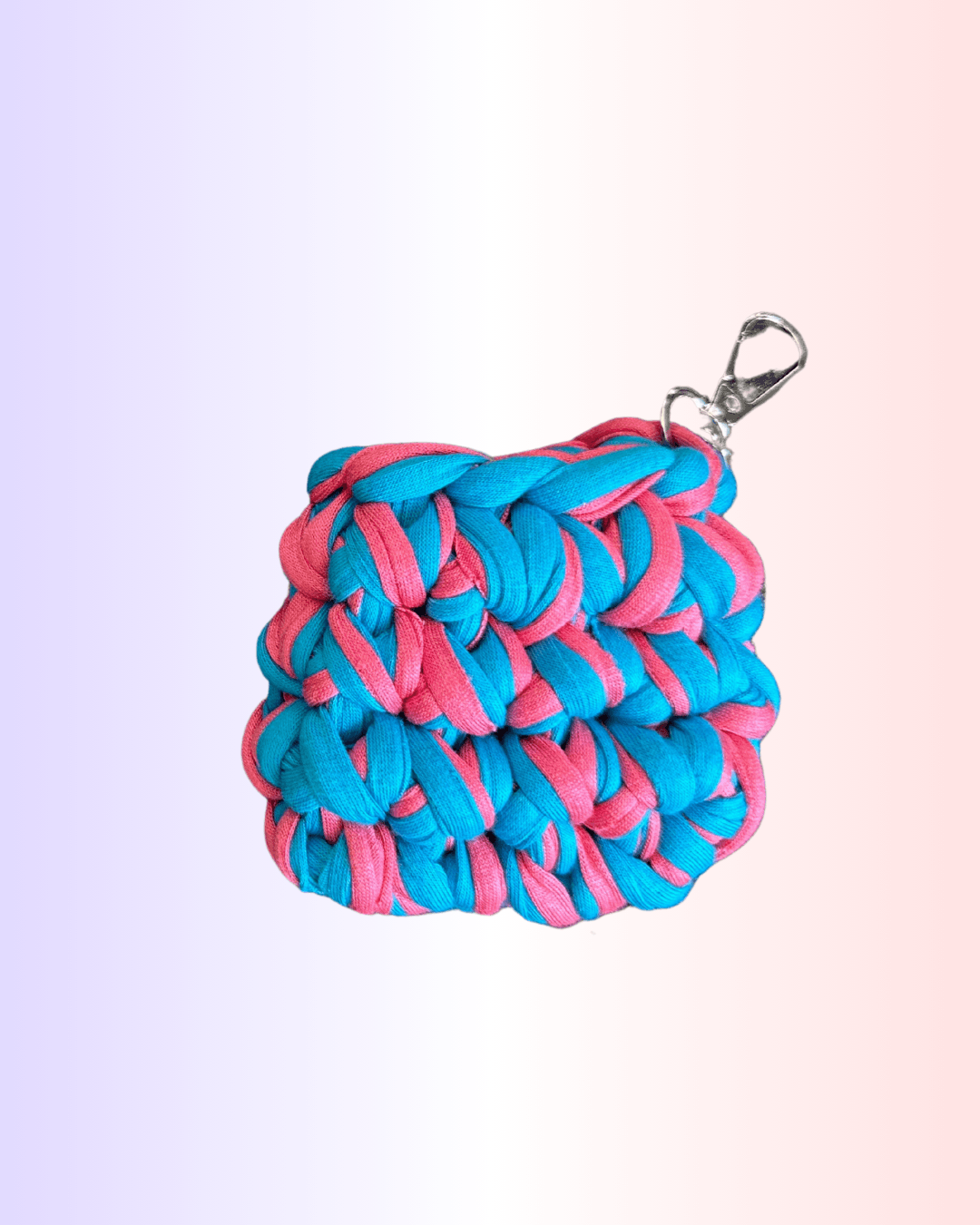 El Örgüsü Çift Renk Airpods Kılıfı - Mavi-Pembe