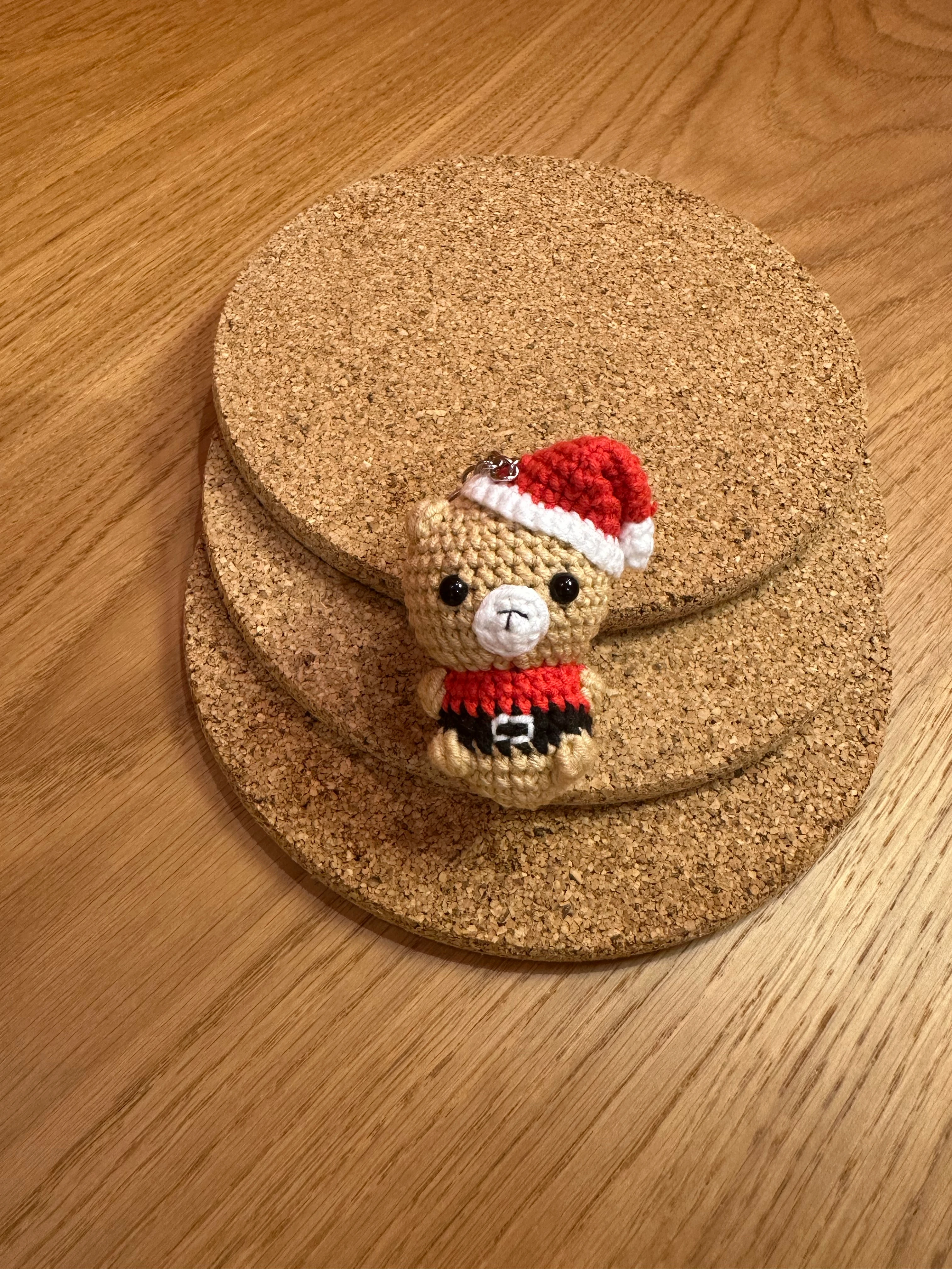 Yılbaşı Ayıcık El Örgüsü Anahtarlık