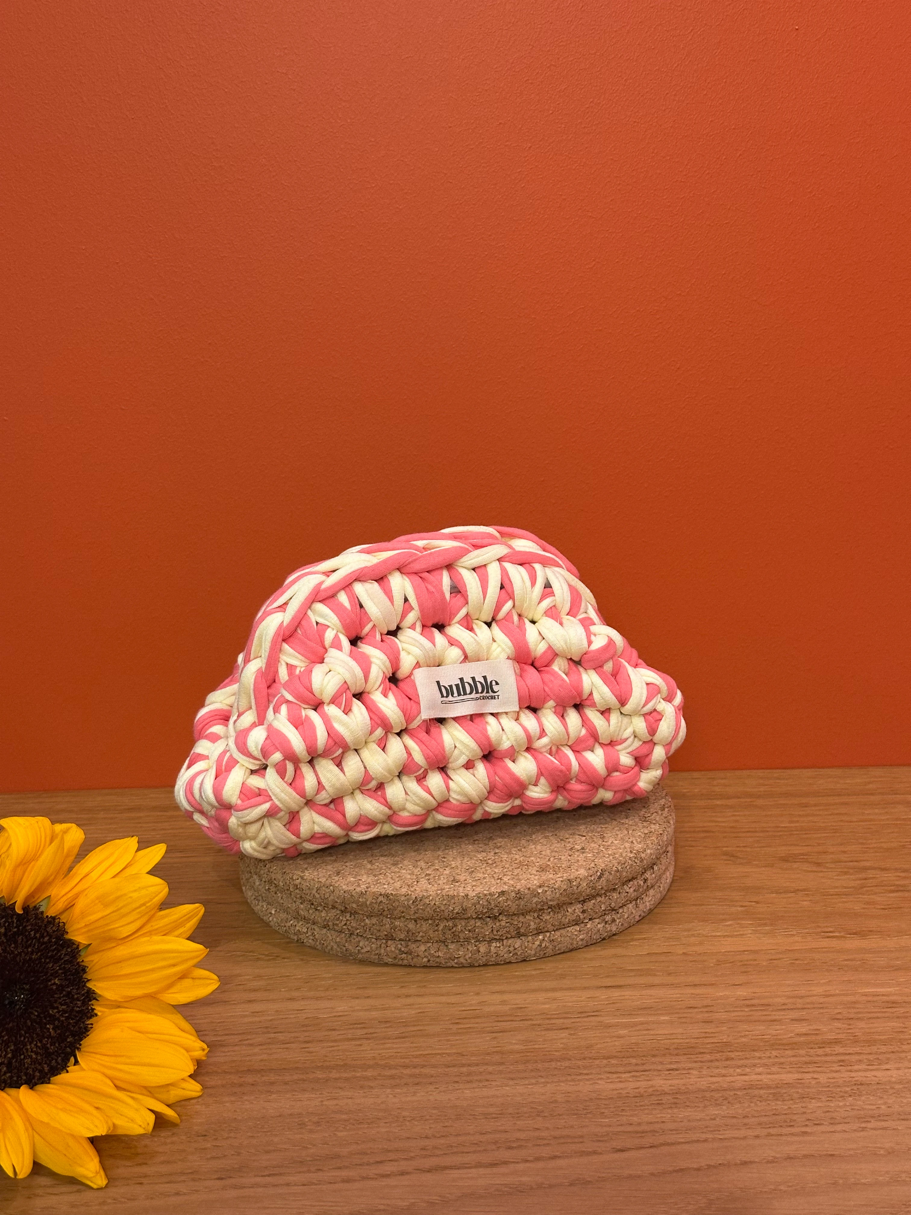 MINI Çift Renkli Makyaj Çantası/Clutch - Limon Sarısı-Pembe