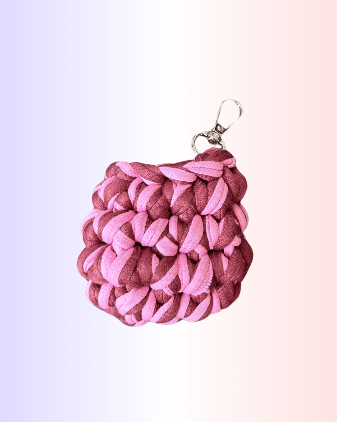 El Örgüsü Çift Renk Airpods Kılıfı - Bordo-Pembe