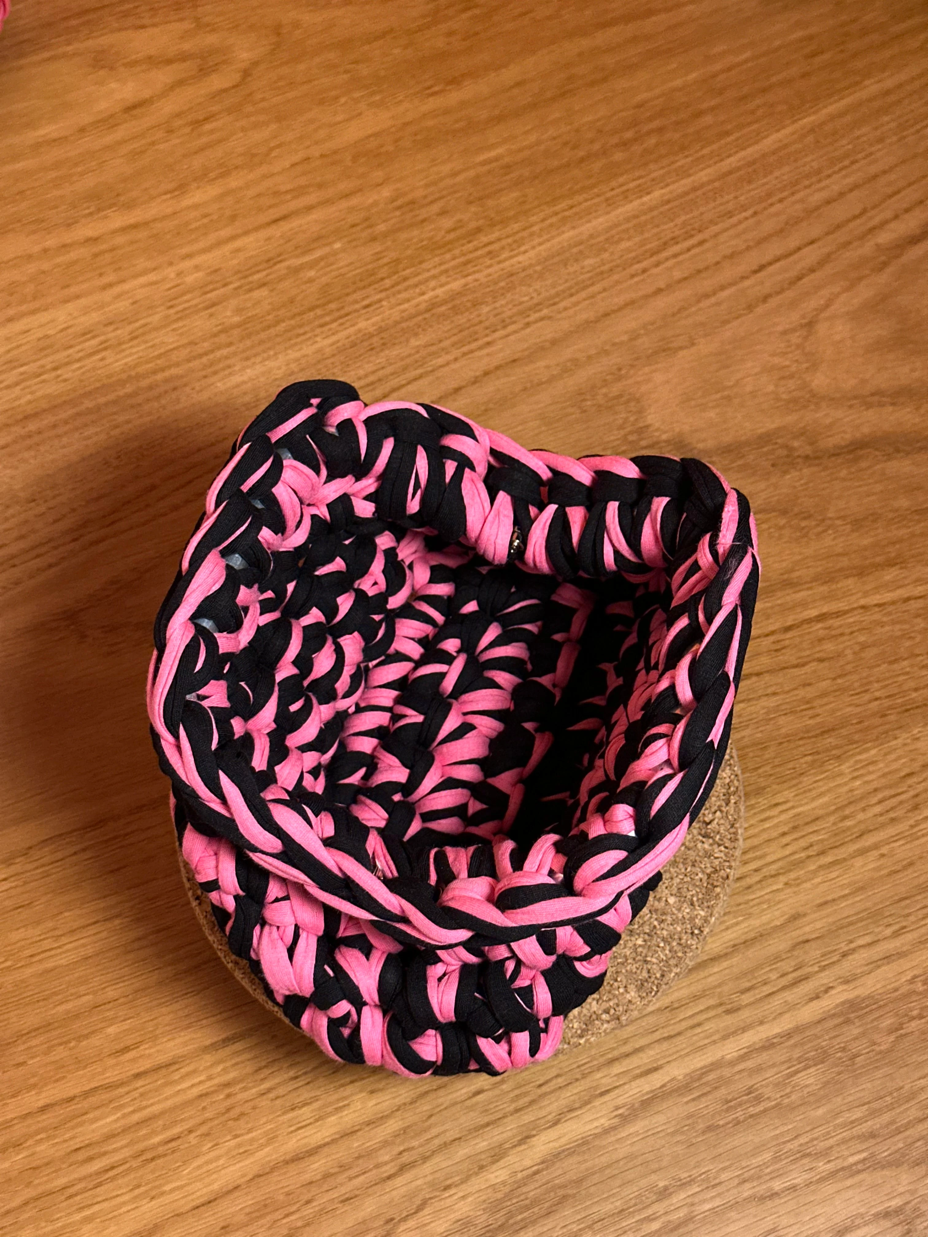 MINI Çift Renkli Makyaj Çantası/Clutch - Pembe-Siyah