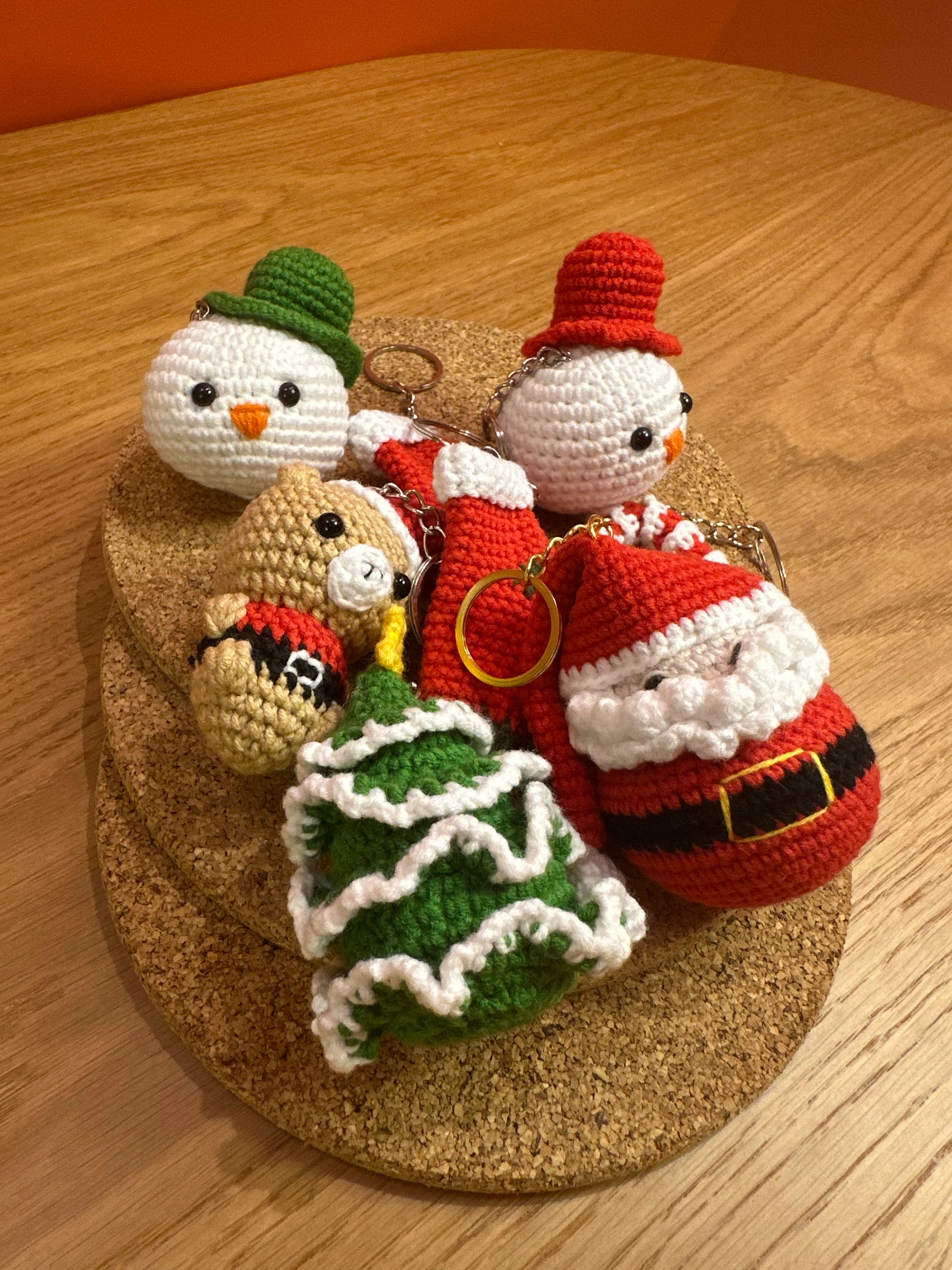 Yılbaşı Ağacı El Örgüsü Anahtarlık