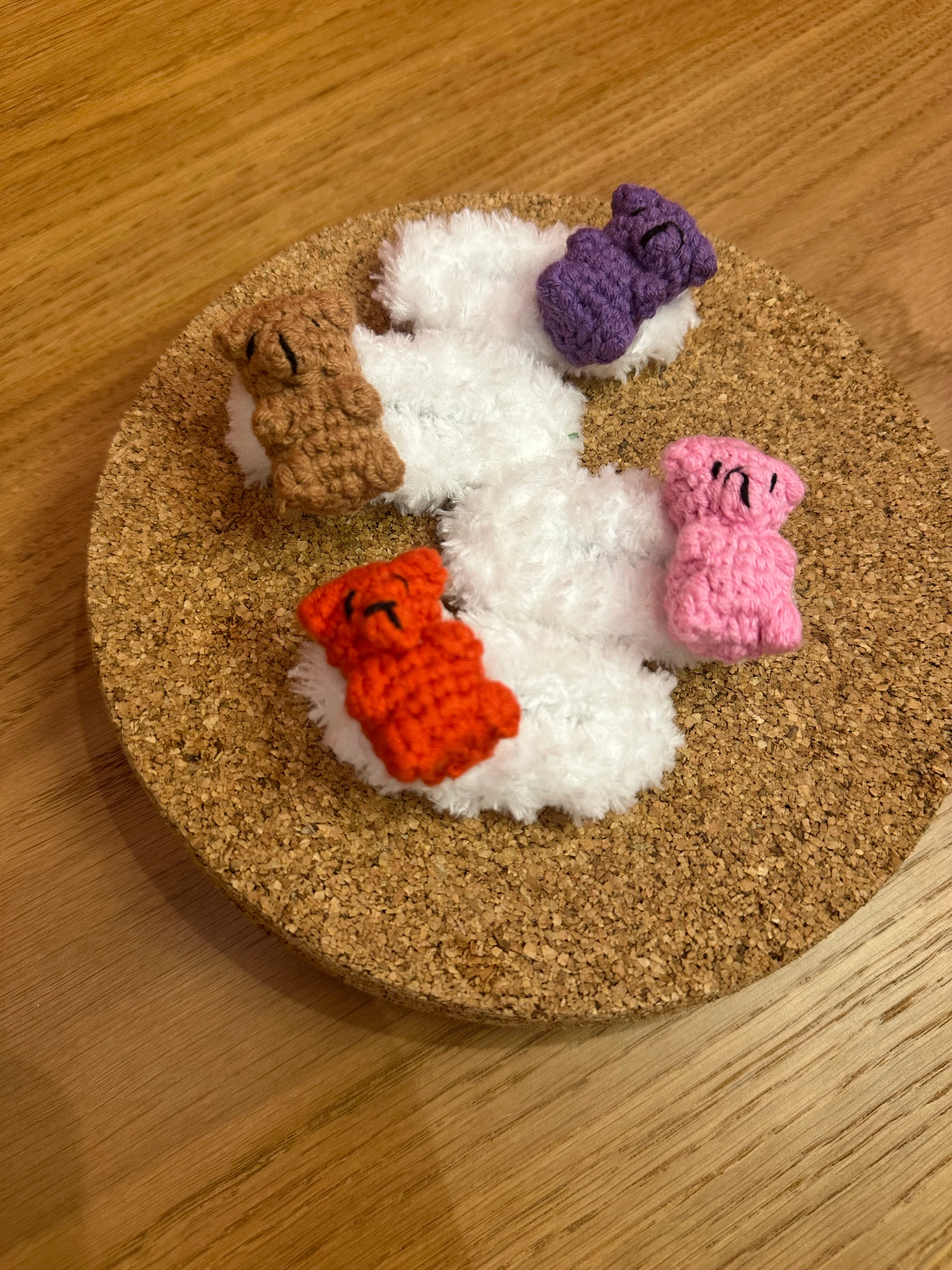 Renkli Ayıcık Örgü Çıtçıt Toka