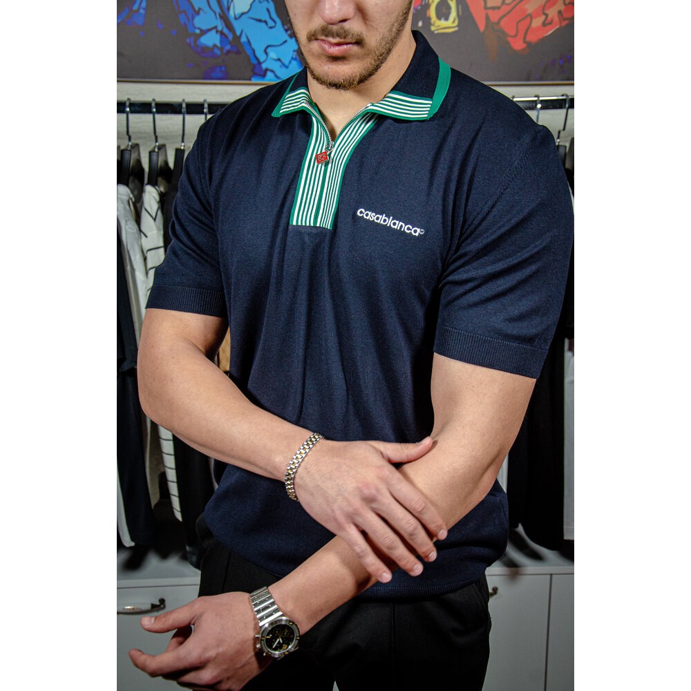 Tenis Club Yarım Fermuar Erkek Polo T-shirt