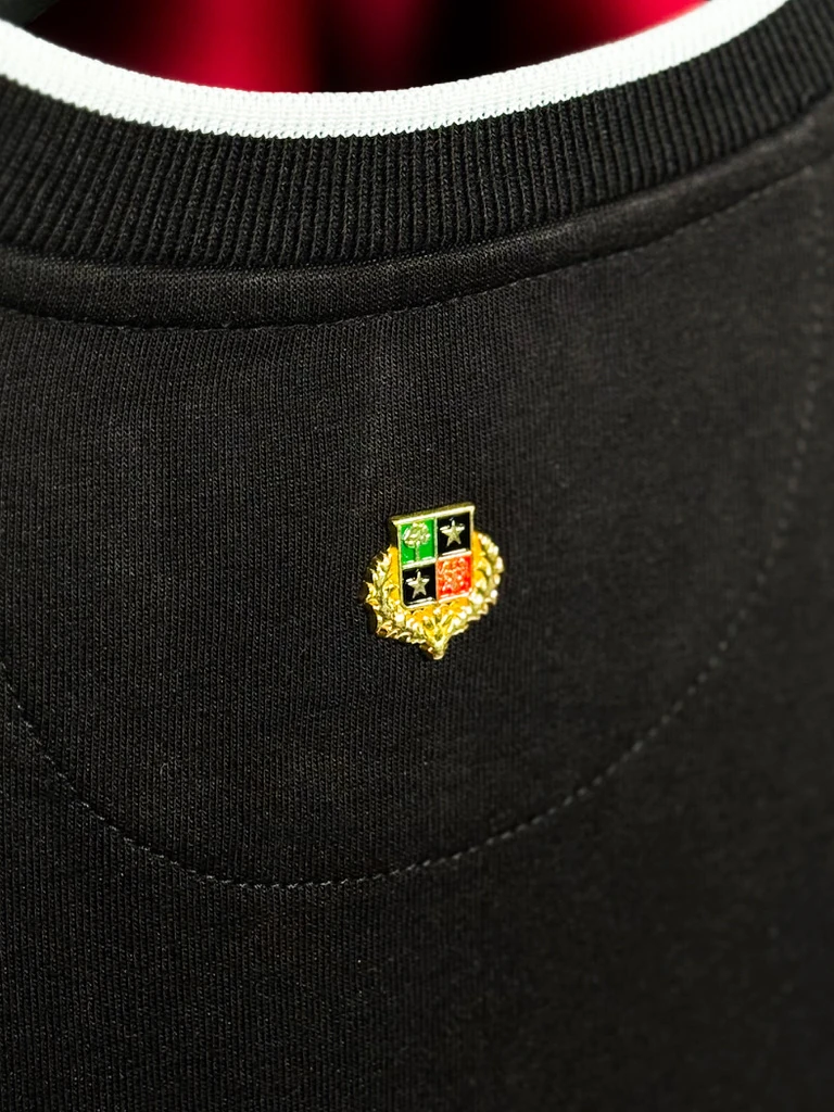 Signature Gold Logo Detaylı Siyah Erkek Sweat