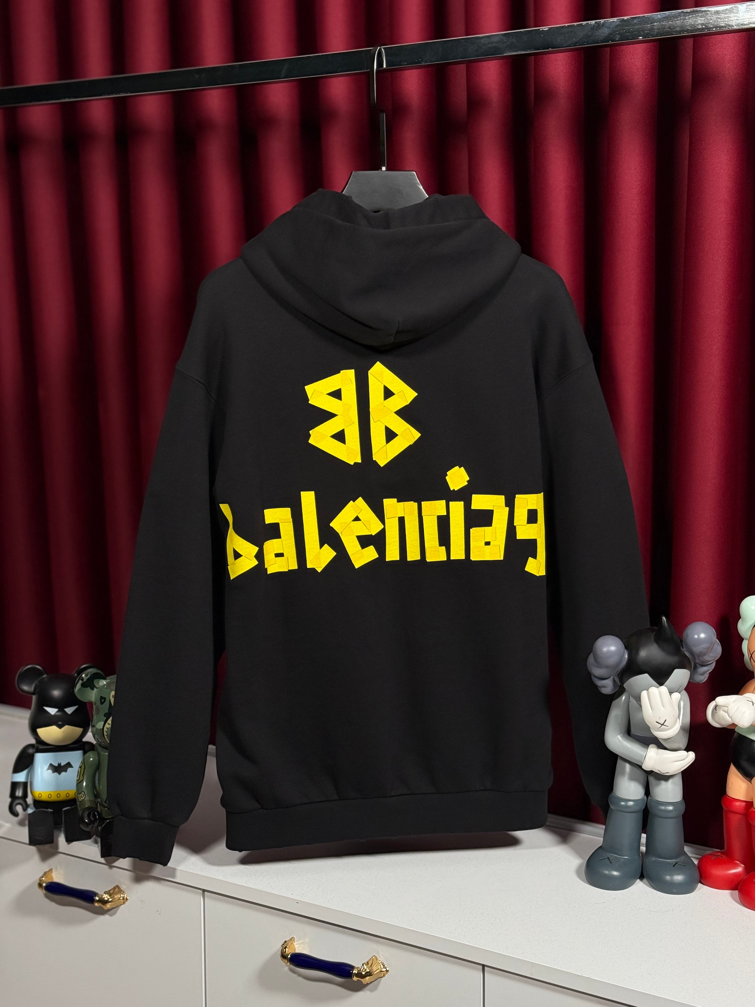 Kapşonlu Baskı Detaylı Siyah Erkek Sweatshirt