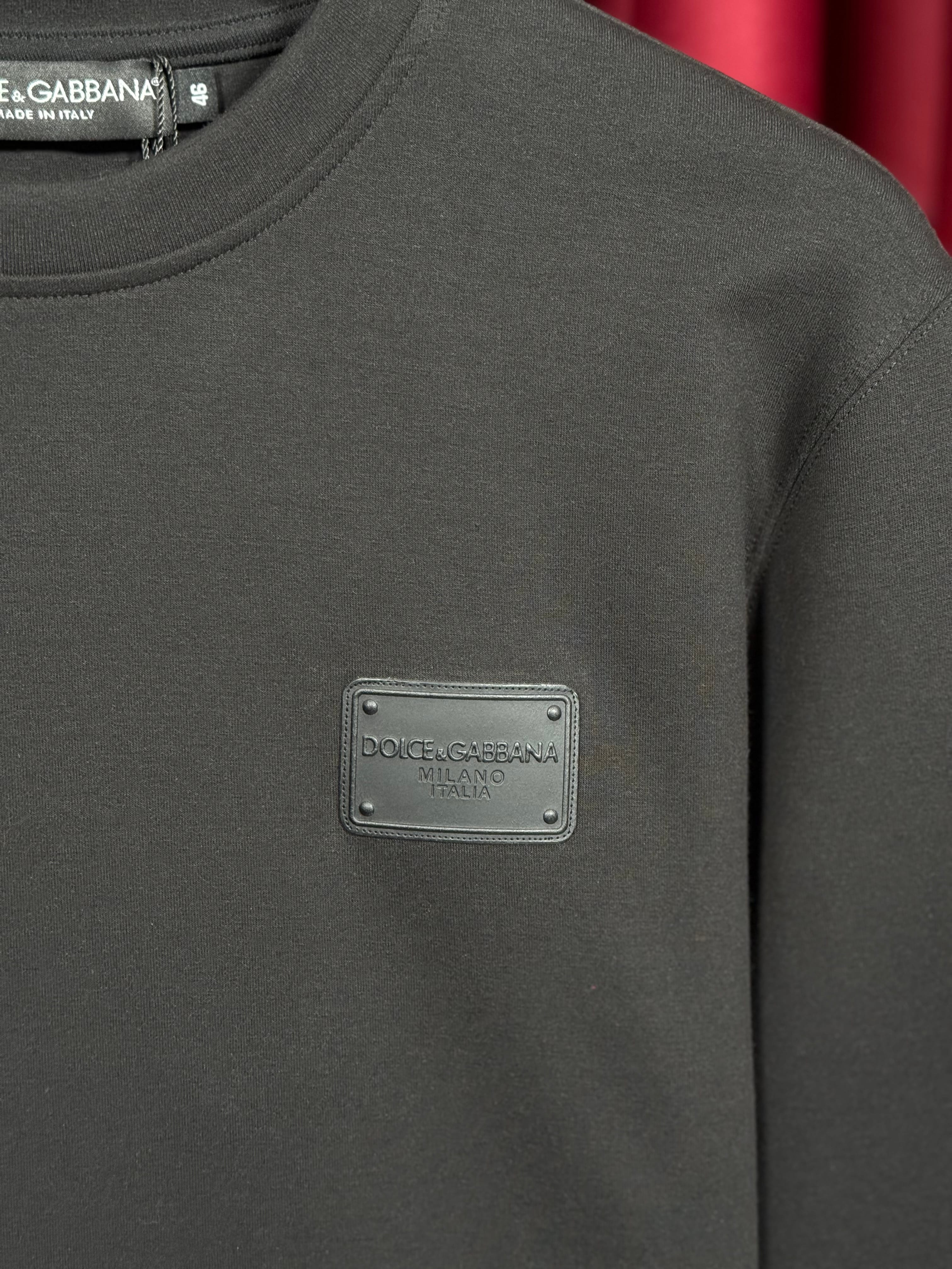 Göğüste Baskı Logo Detaylı Siyah Erkek Sweatshirt 