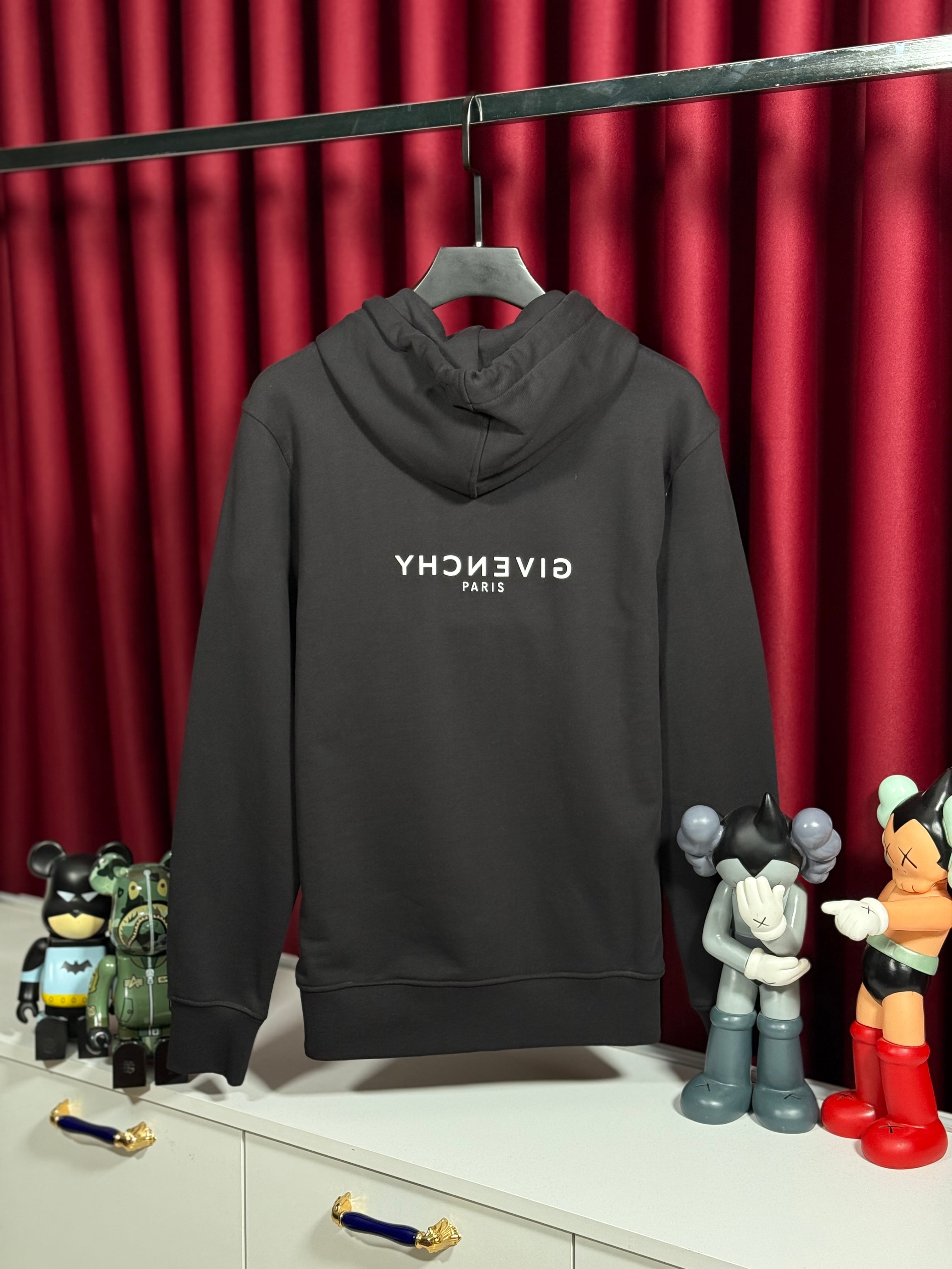Logo Baskılı Siyah Erkek Kapşonlu Sweatshirt