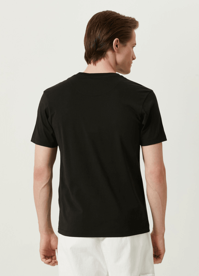 Kaplan Logo Detaylı Siyah Erkek T-shirt NW