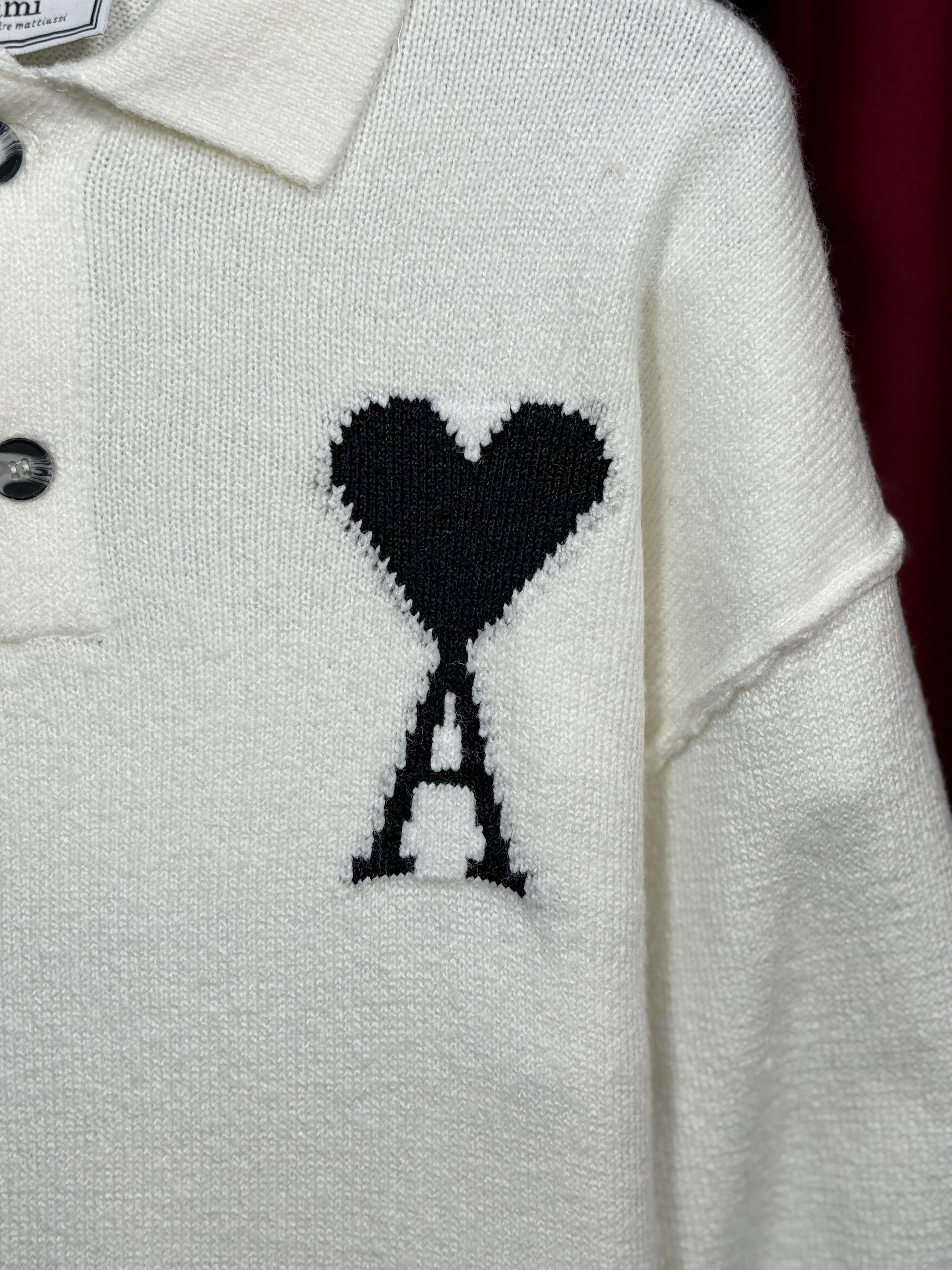 Nakış Kalp Logo Detaylı Polo Yaka Triko Kazak