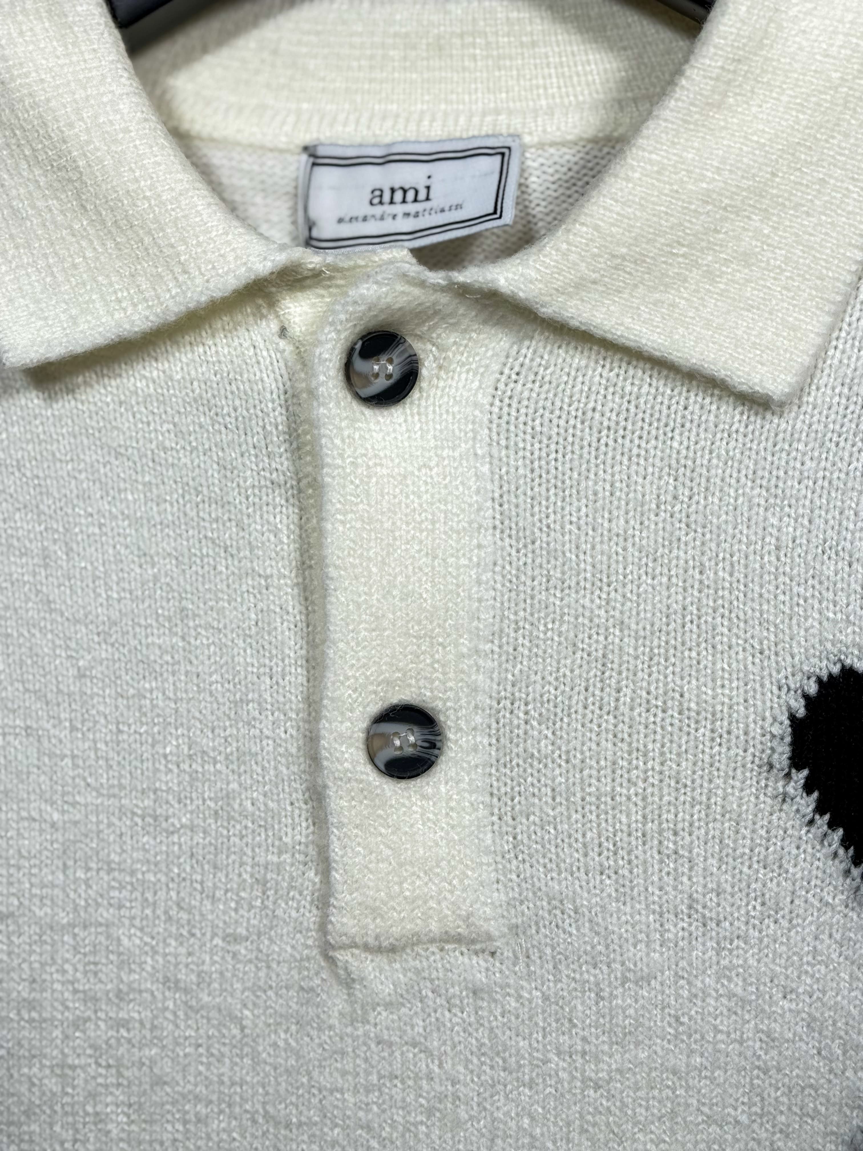 Nakış Kalp Logo Detaylı Polo Yaka Triko Kazak