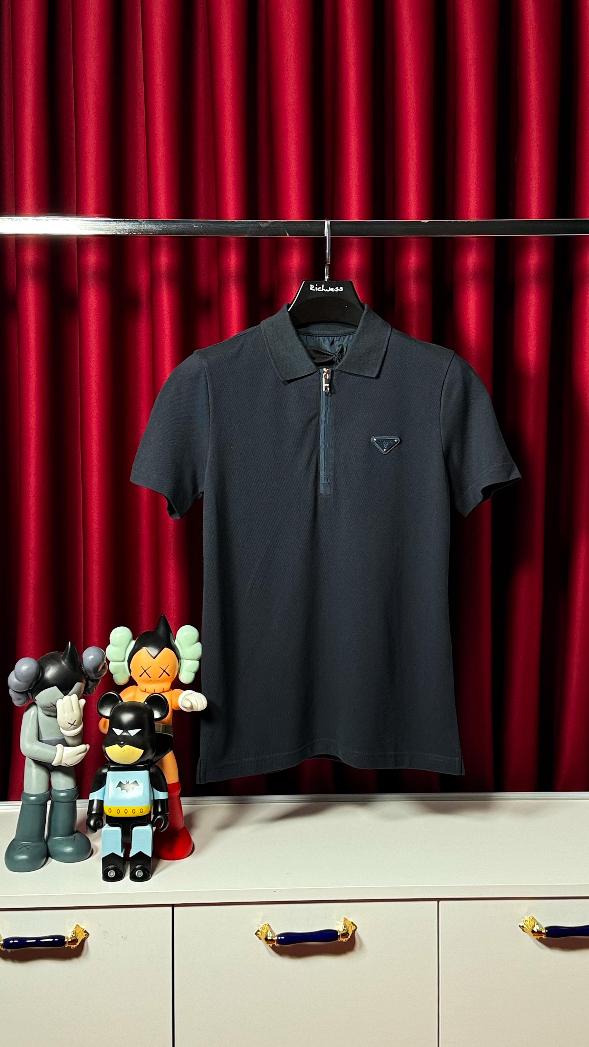 Yarım Fermuarlı Lacivert Erkek Polo T-shirt