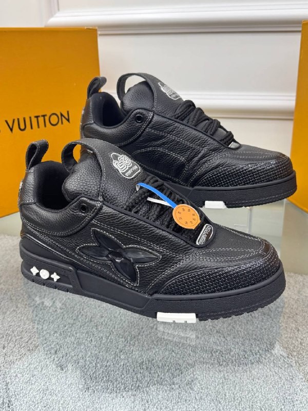 Siyah Logo Detaylı Erkek Deri Sneakers