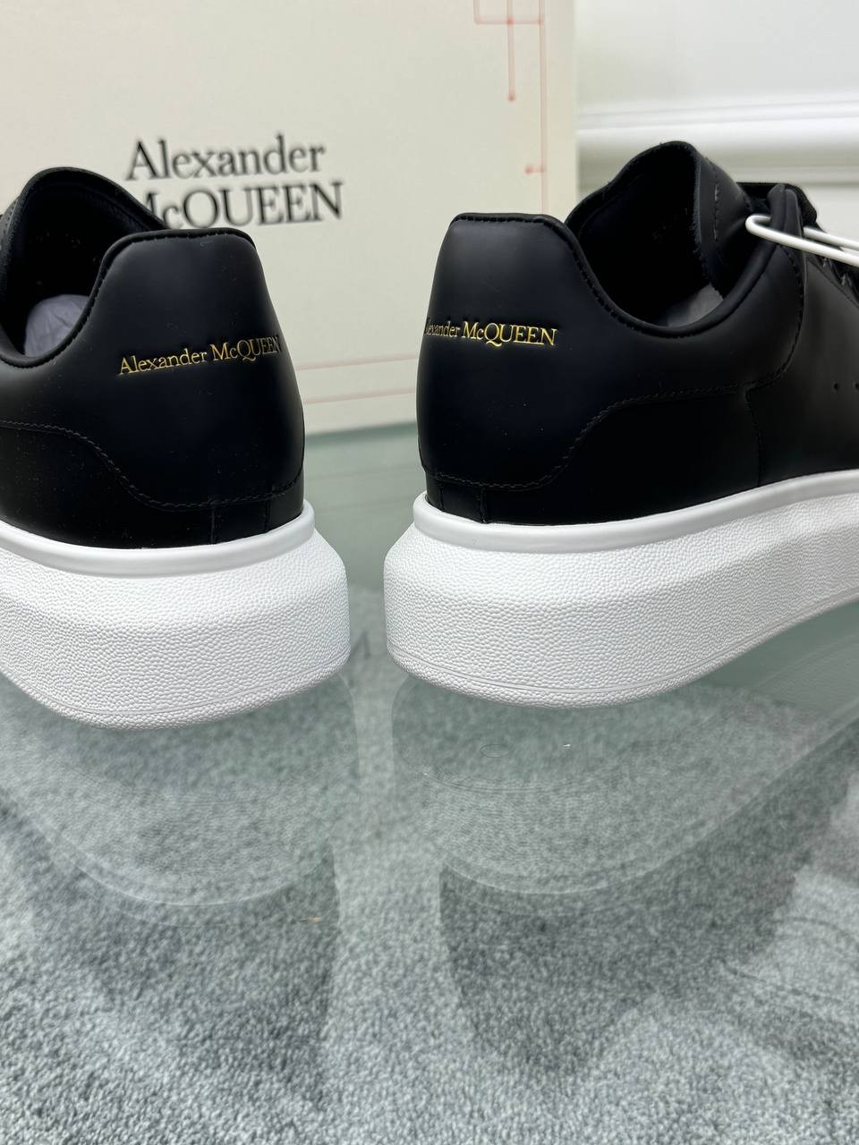 Oversize Siyah Deri Sneaker