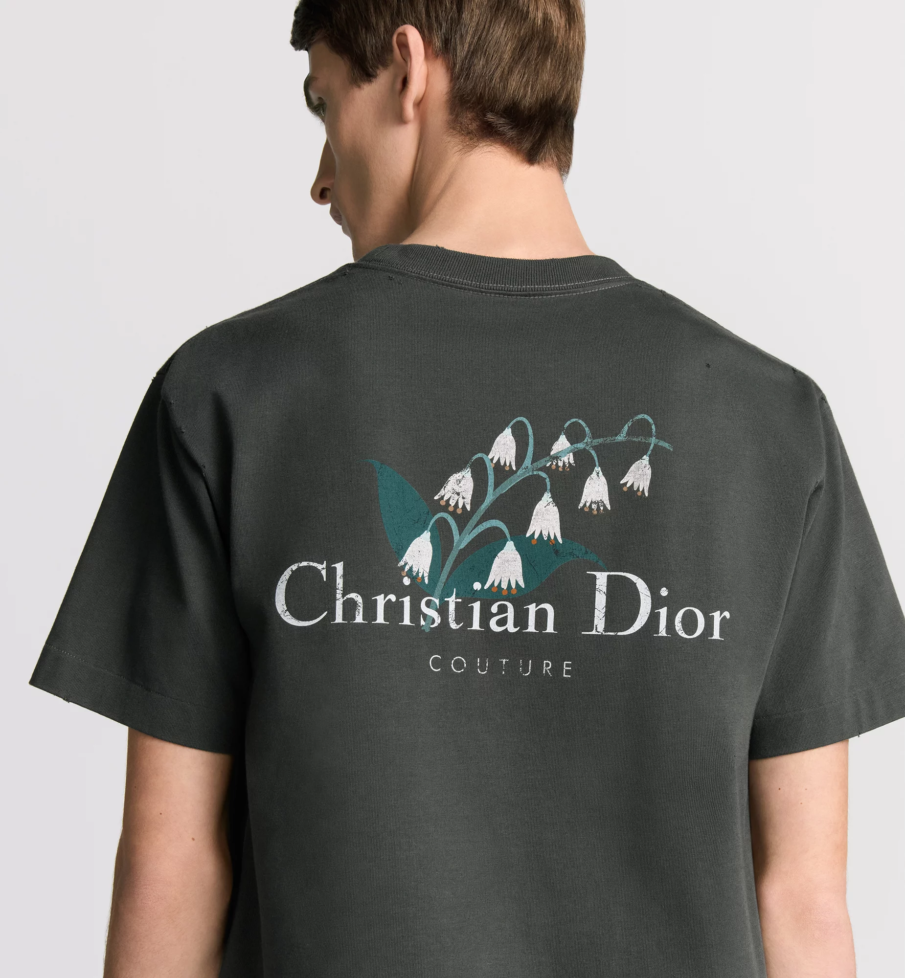 Sırt Logo Detaylı Oversize Antrasit Erkek T-shirt