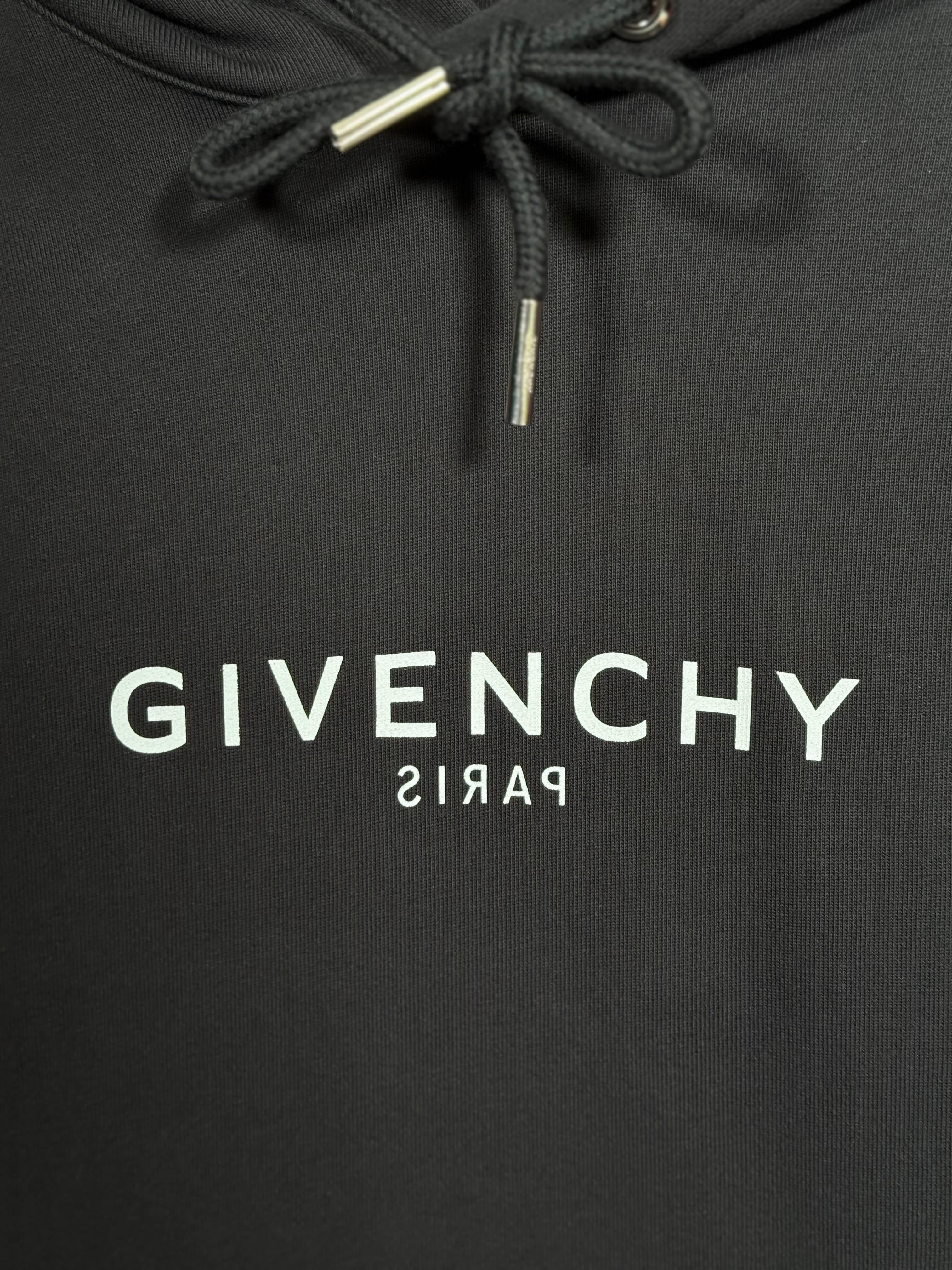 Logo Baskılı Siyah Erkek Kapşonlu Sweatshirt