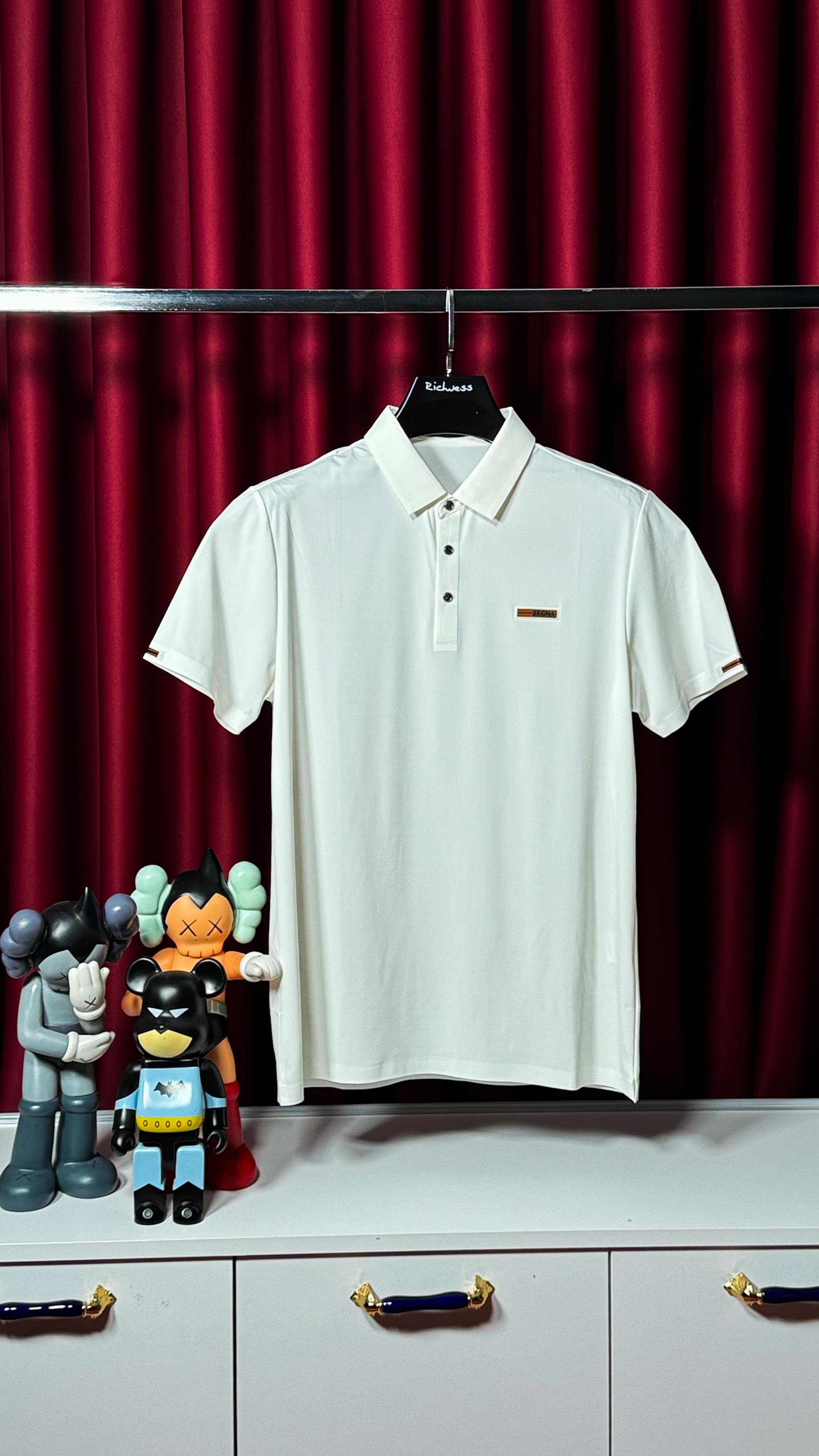 İthal Nakış Logo Detaylı Beyaz Polo Yaka T-shirt