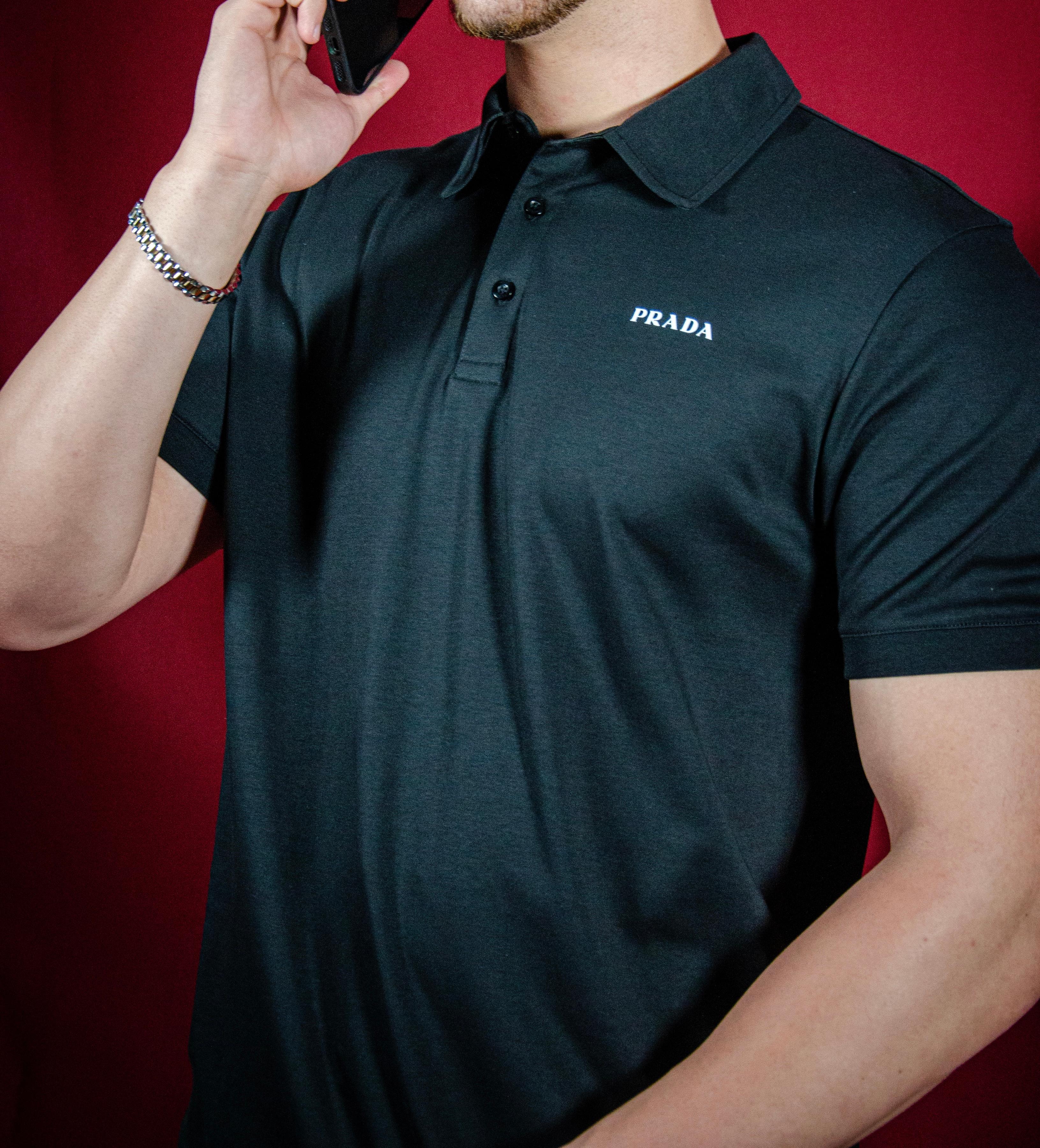 İthal Merserize Siyah Logo Detaylı Polo T-shirt