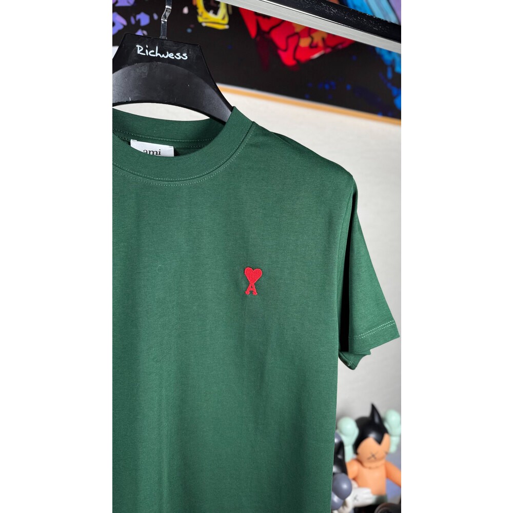 Yeşil Nakış Logo Detaylı Erkek T-shirt
