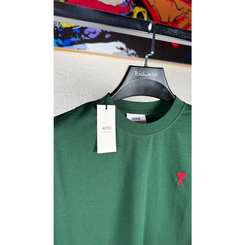 Yeşil Nakış Logo Detaylı Erkek T-shirt