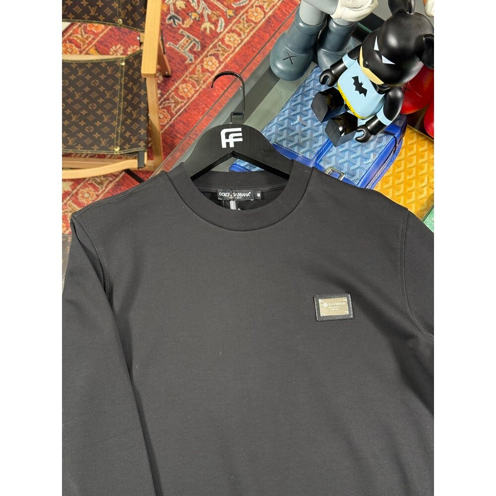 Metal Plaka Logolu Erkek Sweatshirt