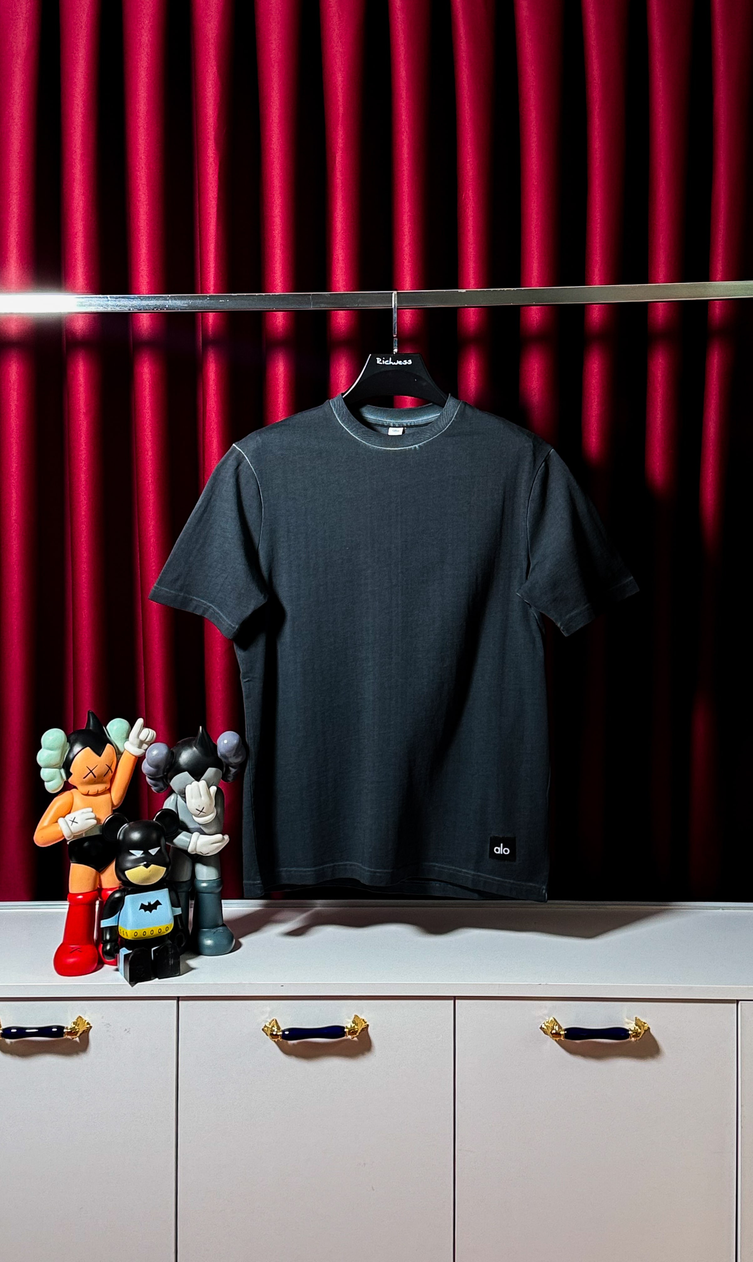 Yoga Yıkamalı Siyah Spor Giyim T-Shirt