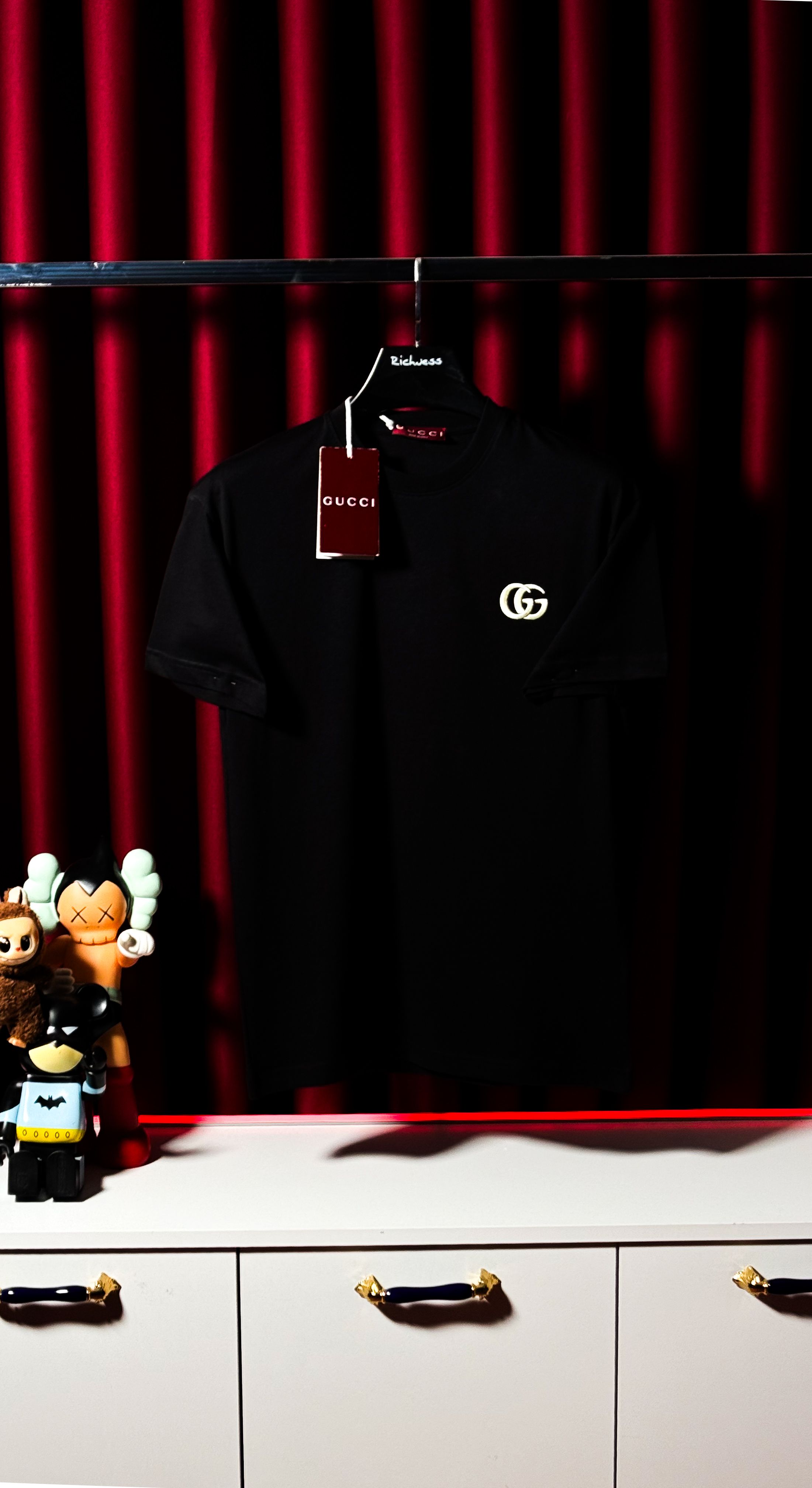 GG Nakış Logo Detaylı Siyah Erkek T-shirt