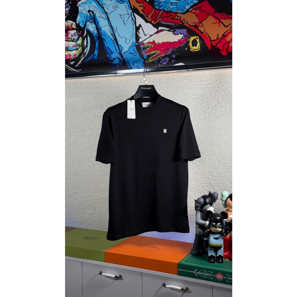 Fransız Logo Detaylı Siyah Erkek Ovesize T-shirt