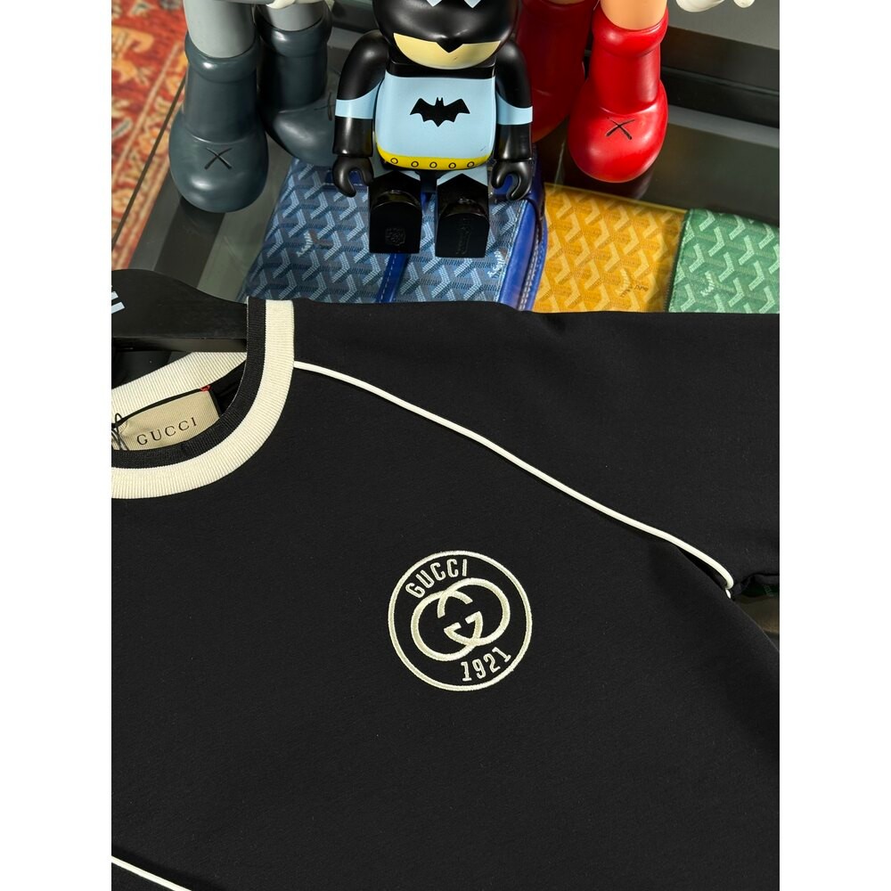 1921 Nakış Logo Detaylı Siyah Erkek Sweatshirt