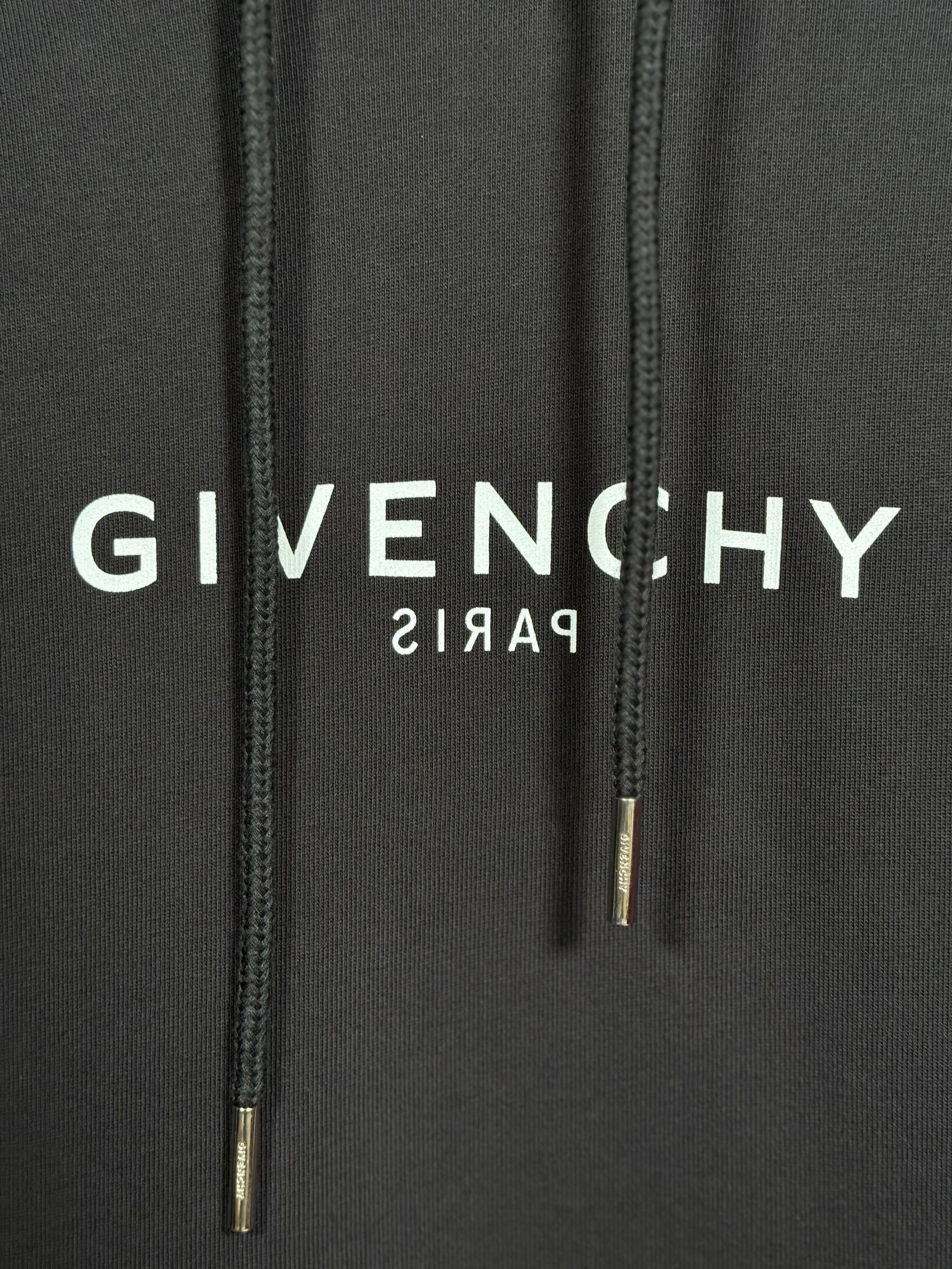 Logo Baskılı Siyah Erkek Kapşonlu Sweatshirt