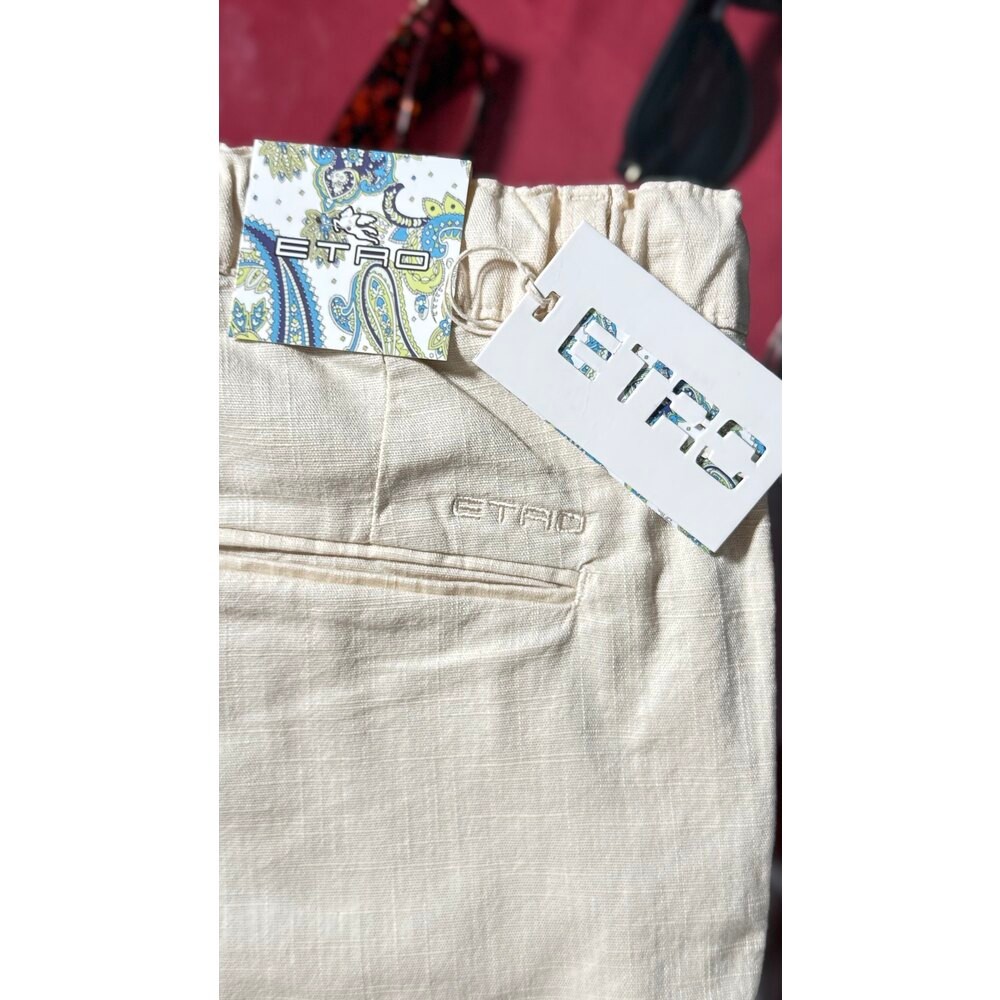 Bej Keten Pantalon