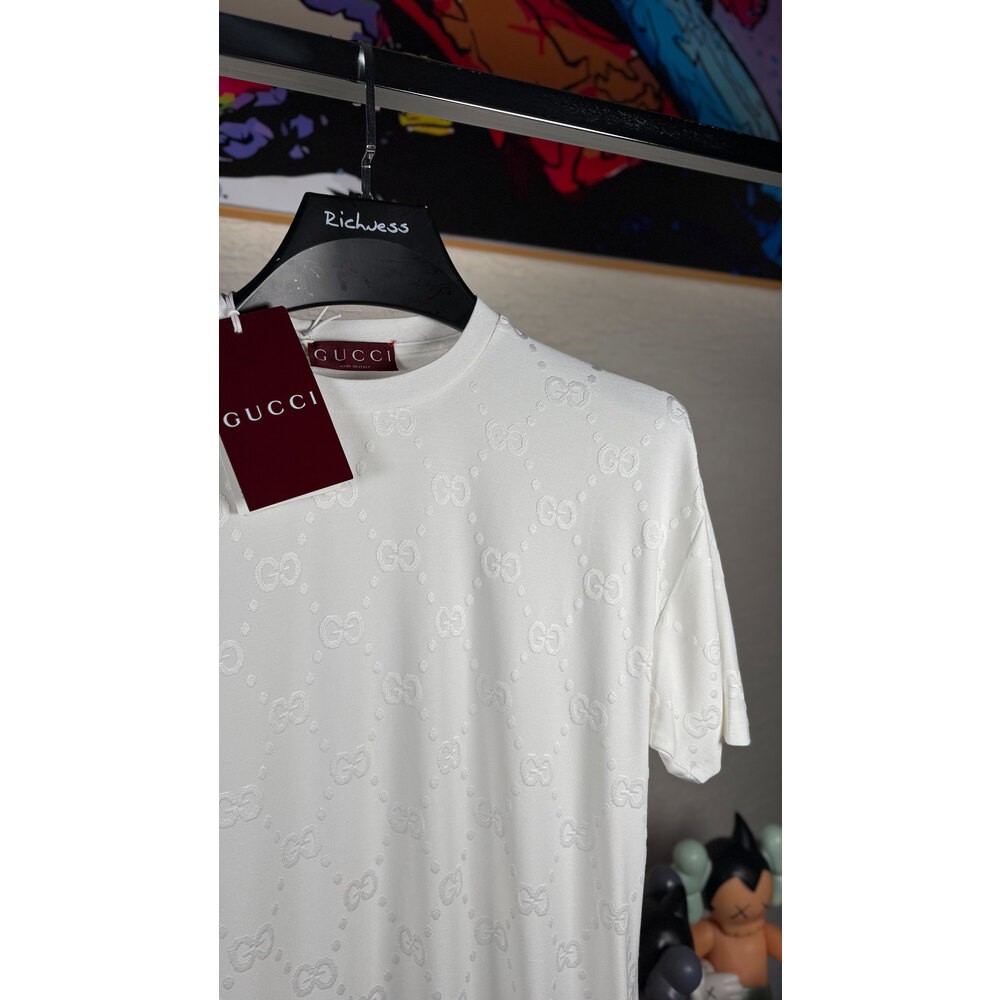 Monogram Detaylı Erkek Beyaz T-shirt
