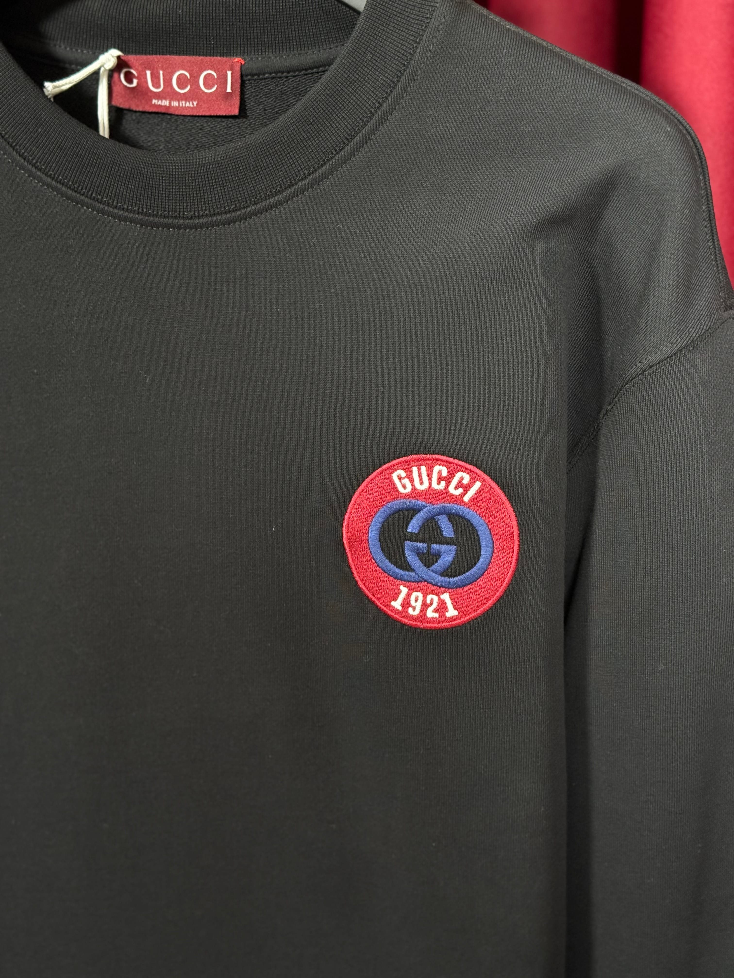 1921 Nakış Logo Detaylı Siyah Erkek Sweatshirt
