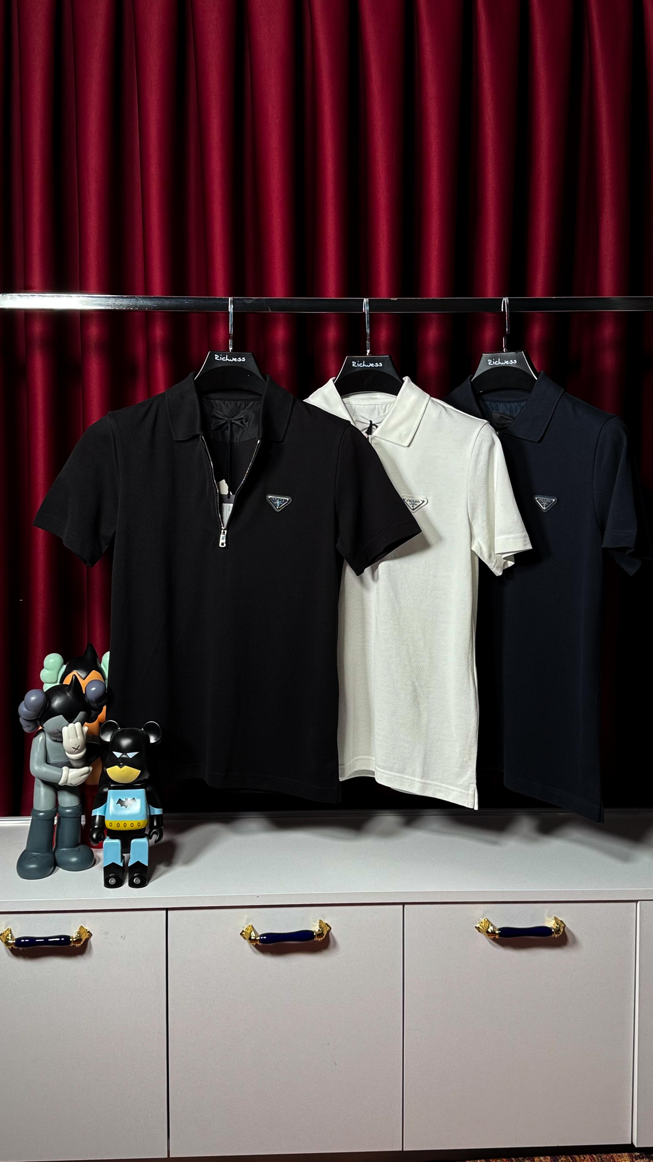 Yarım Fermuarlı Siyah Erkek Polo T-shirt
