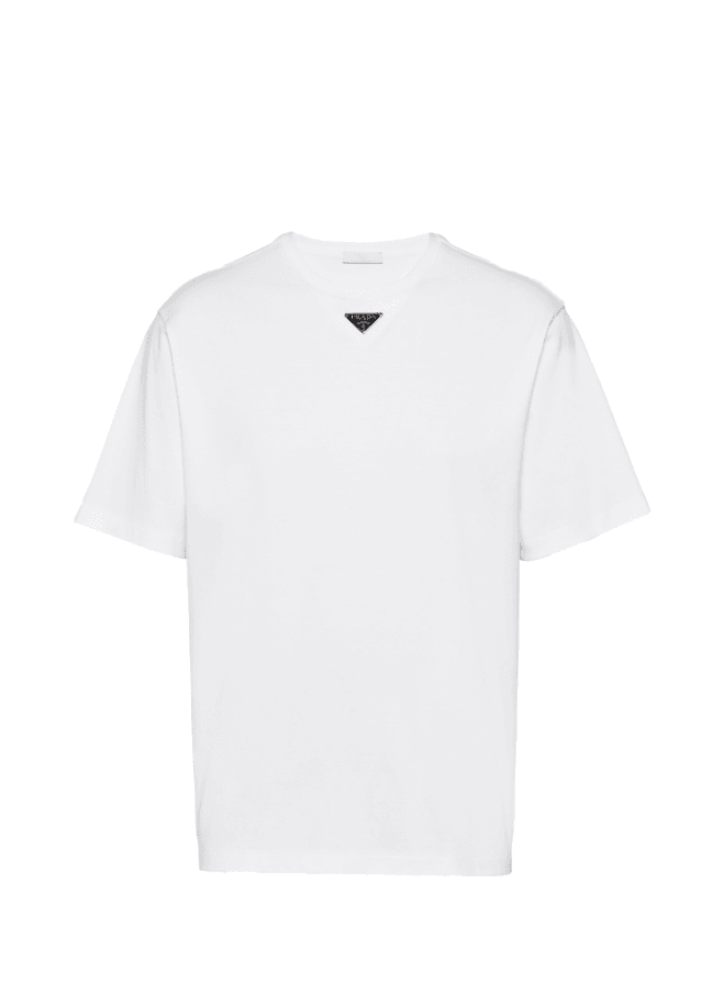 Göğüs Metal Logo Detaylı Erkek Beyaz T-shirt NW