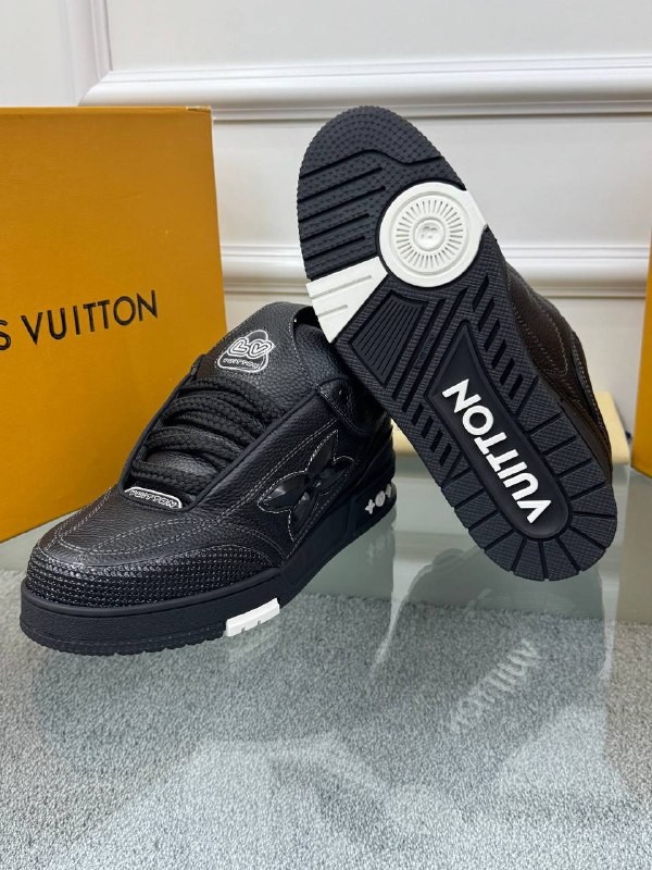 Siyah Logo Detaylı Erkek Deri Sneakers