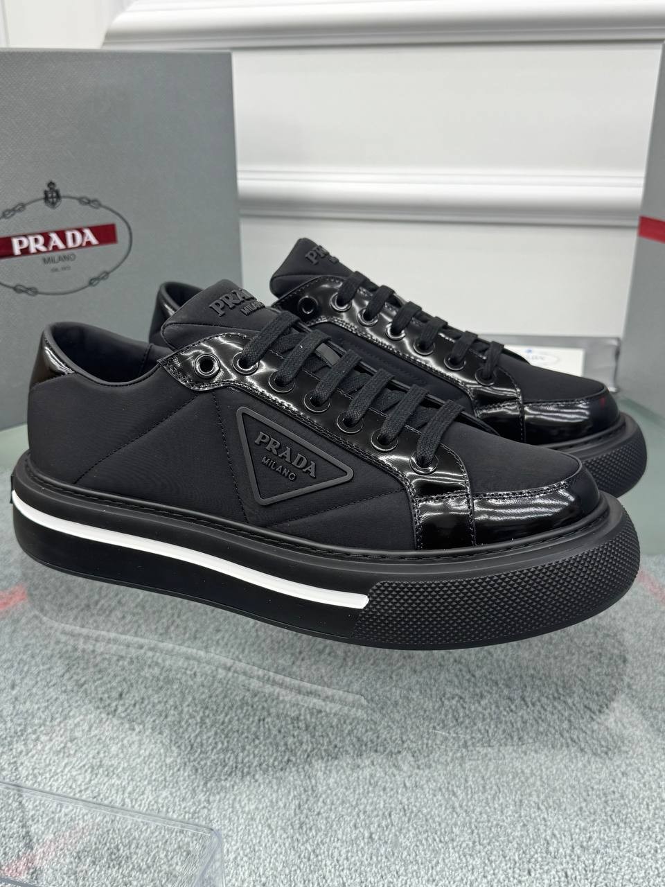 Logo Detaylı Siyah Erkek Sneaker