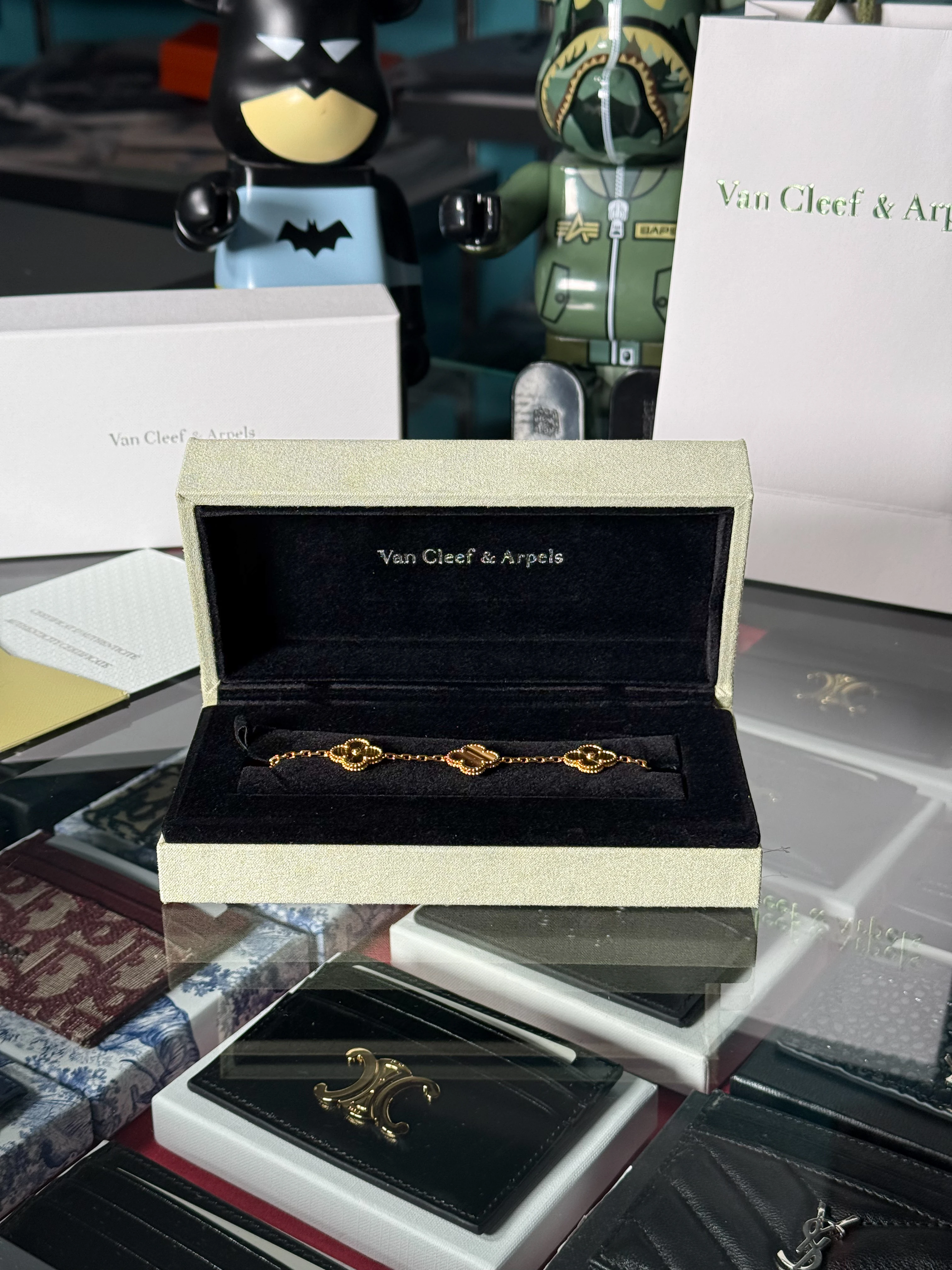 Gold Ahşap Taşlı Unisex Bileklik