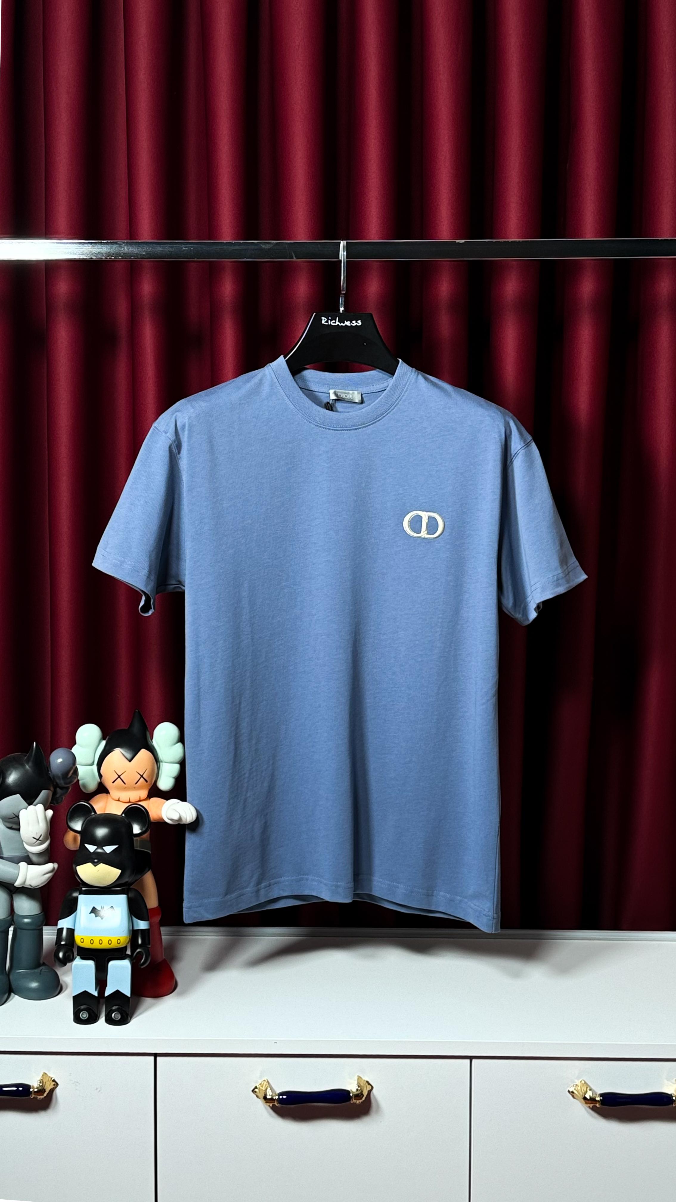 Nakış Logo Detaylı Mavi Erkek T-shirt