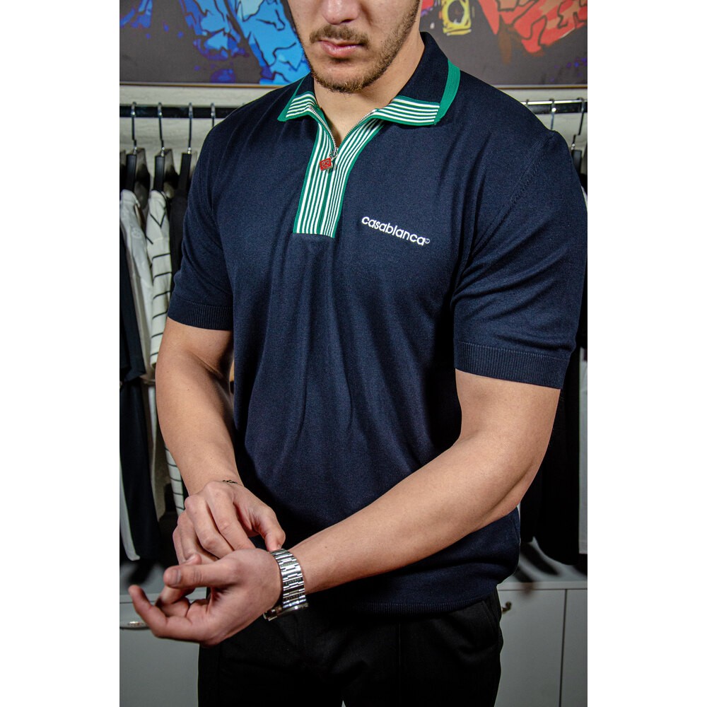 Tenis Club Yarım Fermuar Erkek Polo T-shirt