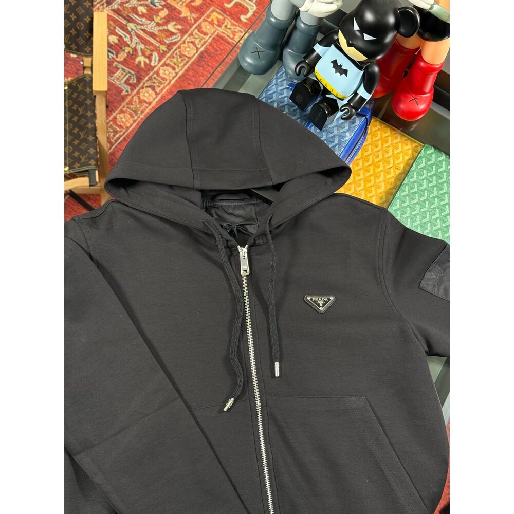 Tam Fermuarlı Siyah Erkek Sweatshirt