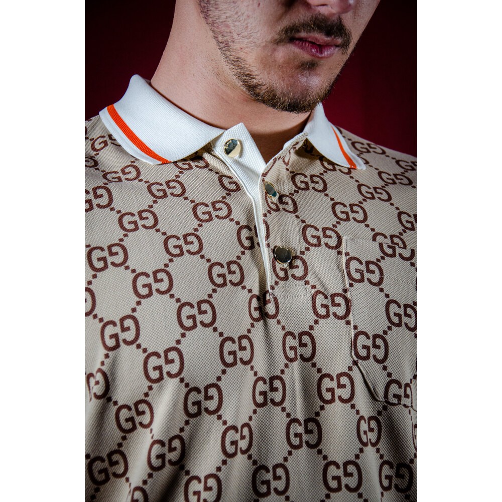 Monogram Detaylı Erkek Polo T-shirt