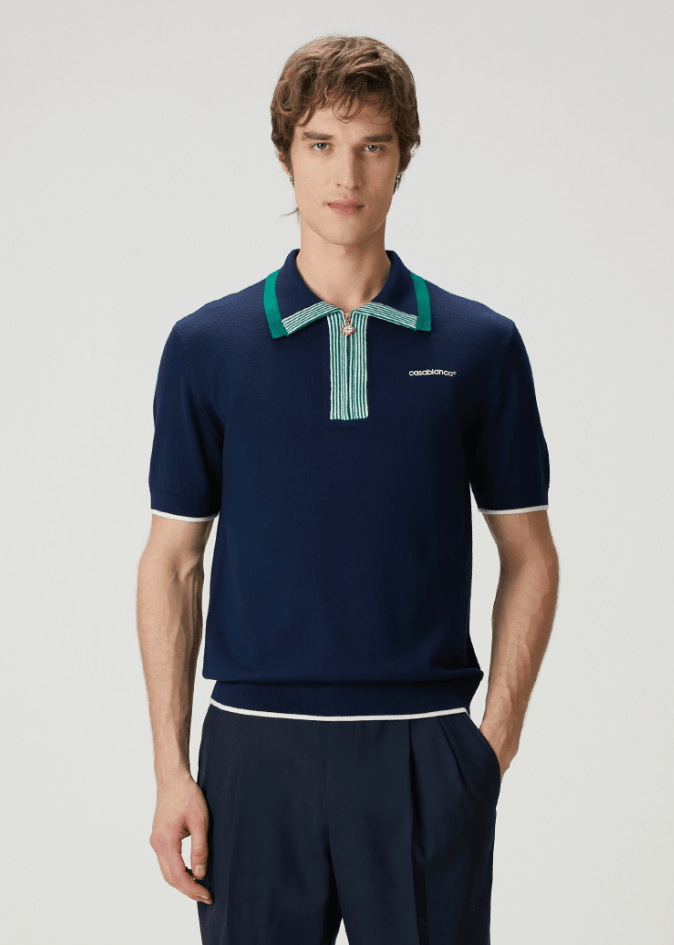 Tenis Club Yarım Fermuar Erkek Polo T-shirt