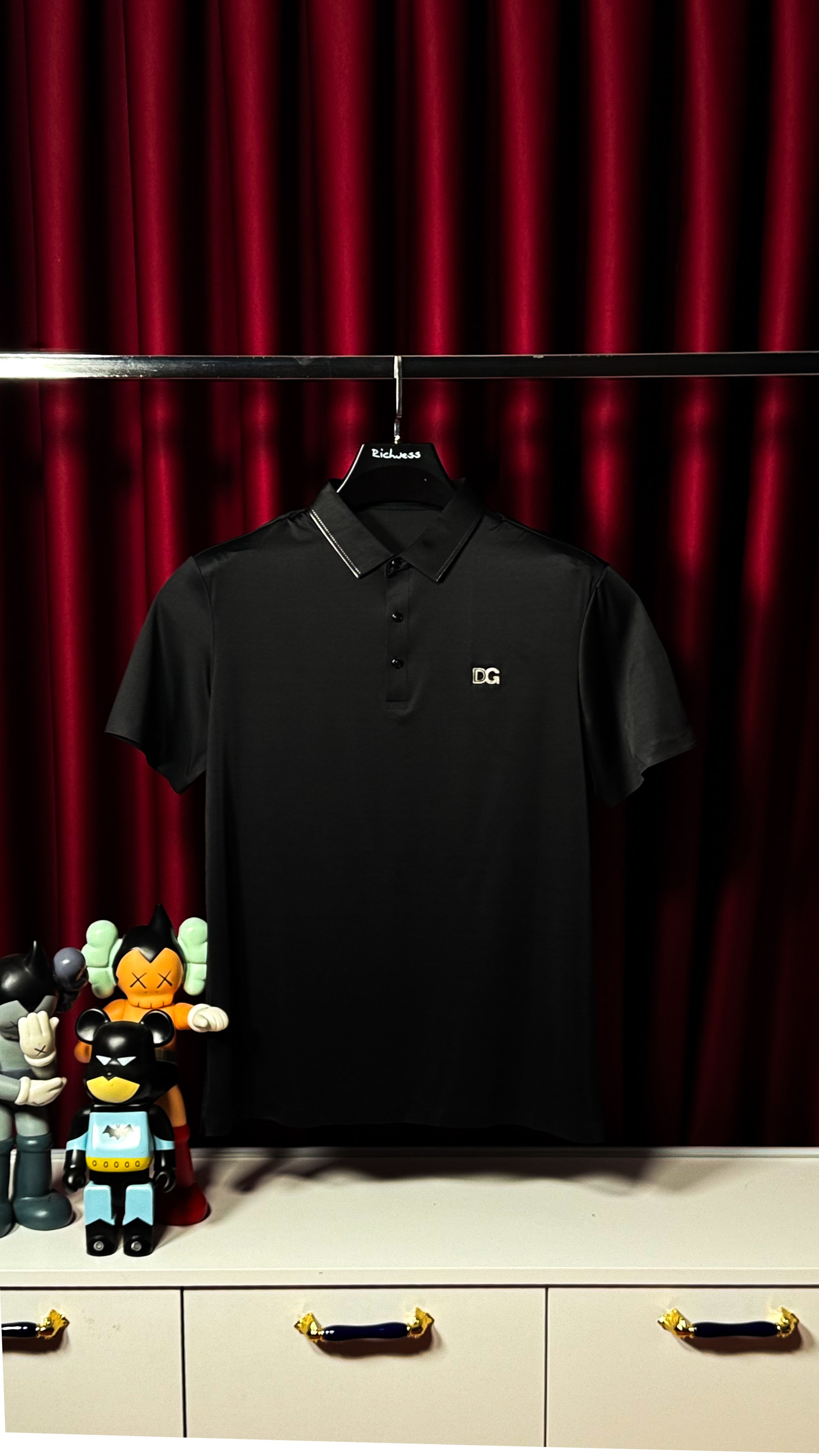 İthal Nakış Logo Detaylı Siyah Polo Yaka T-shirt