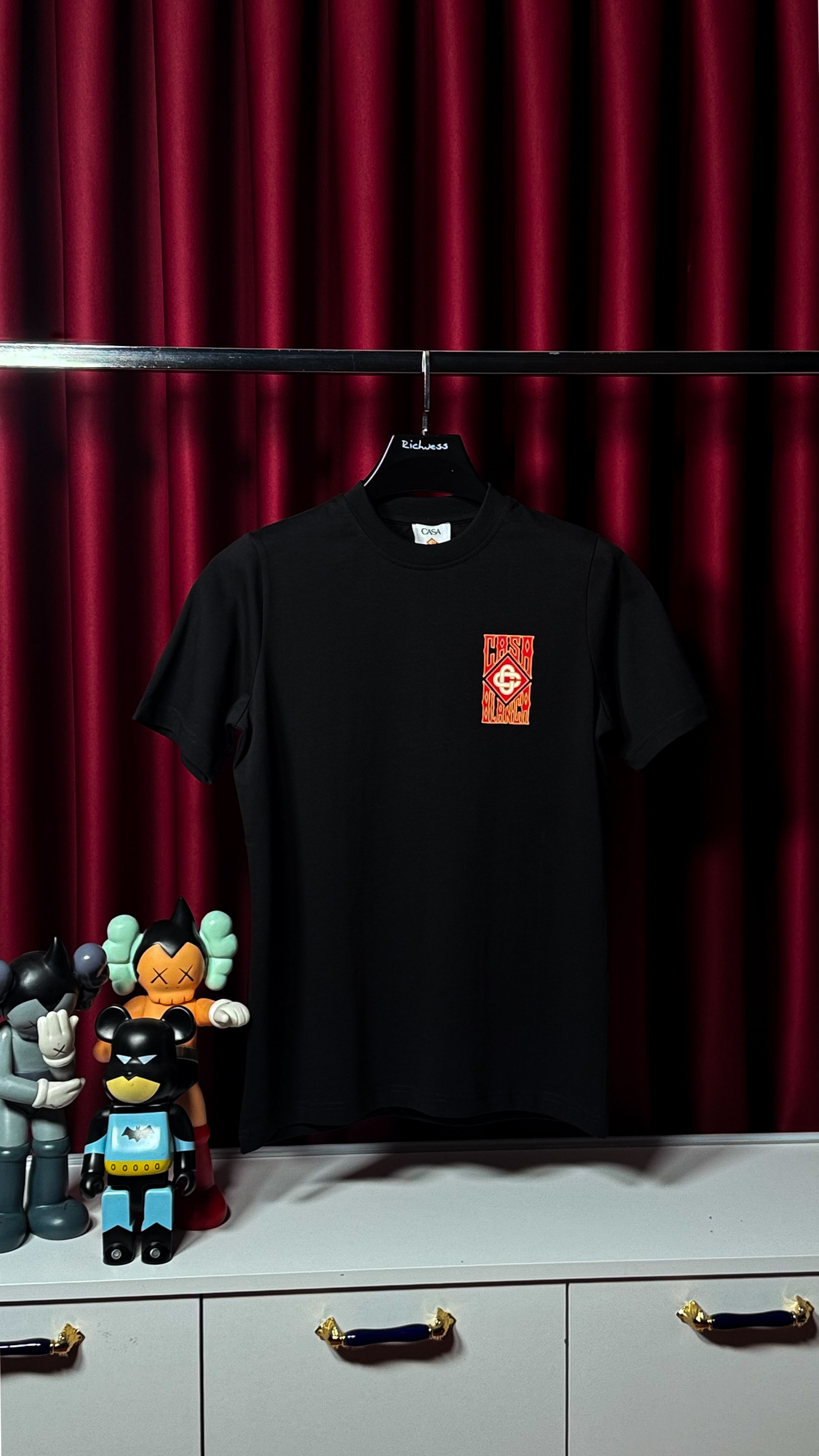 Ön Ve Arka Logo Detaylı Siyah Erkek T-shirt