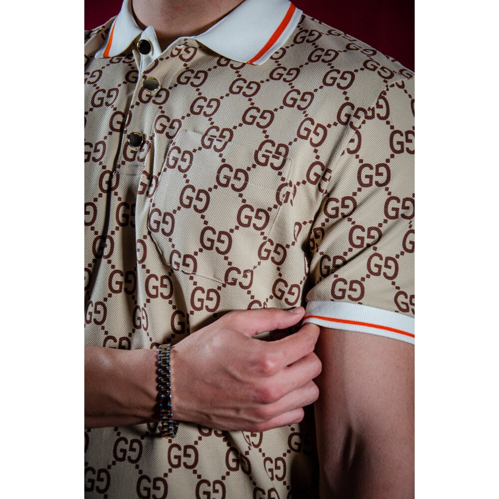 Monogram Detaylı Erkek Polo T-shirt