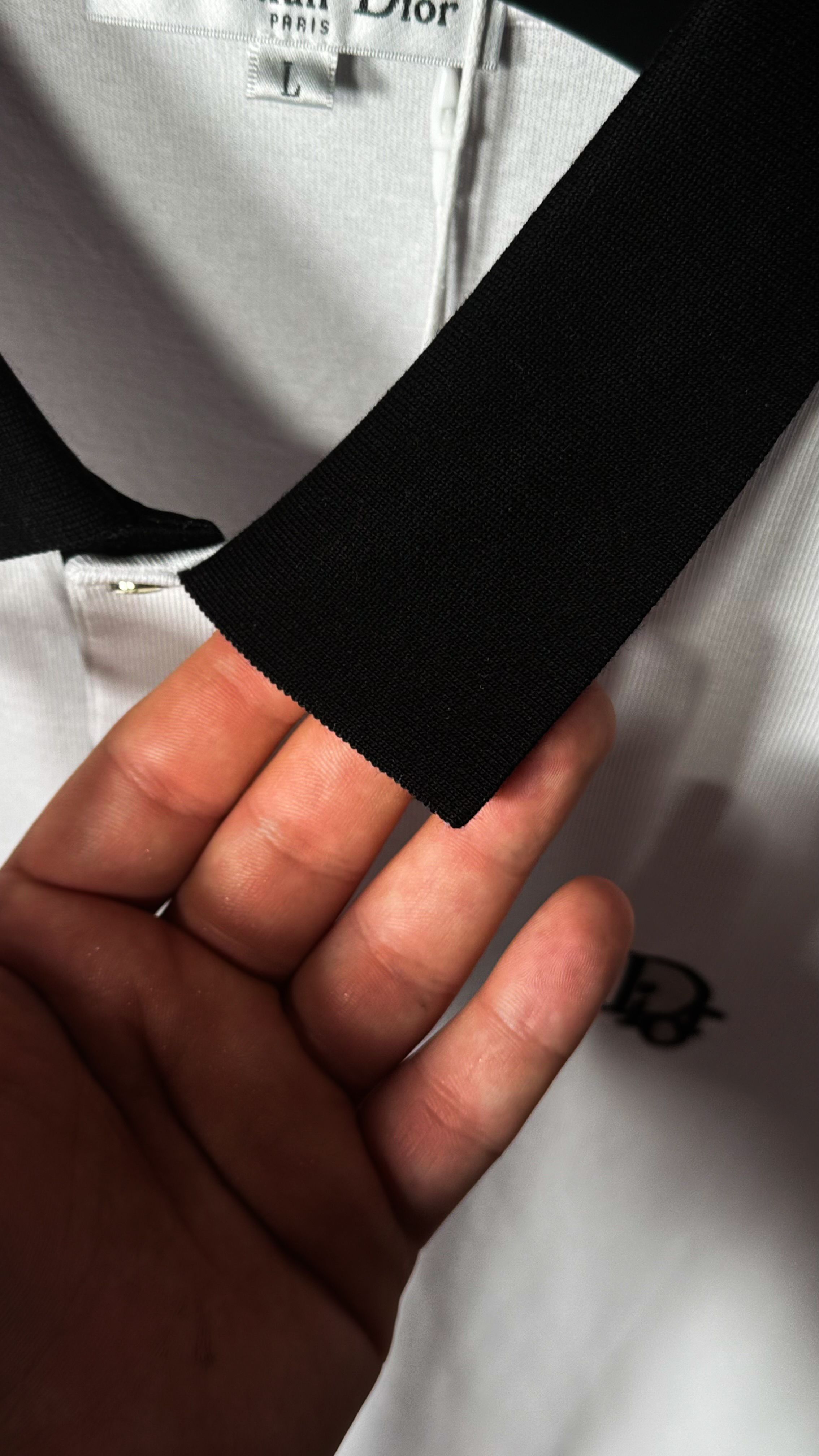 İthal Nakış Logo Detaylı Beyaz Polo Yaka T-shirt