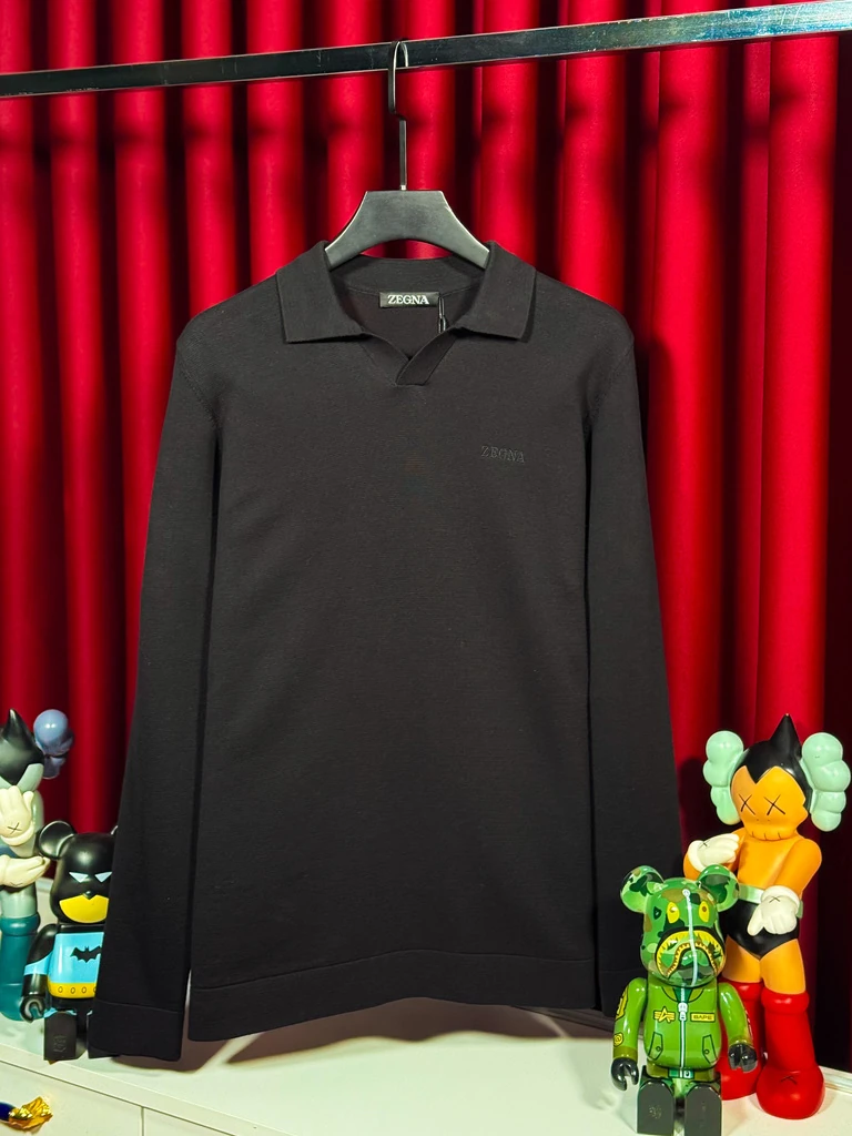 Polo Yaka Siyah Erkek Triko